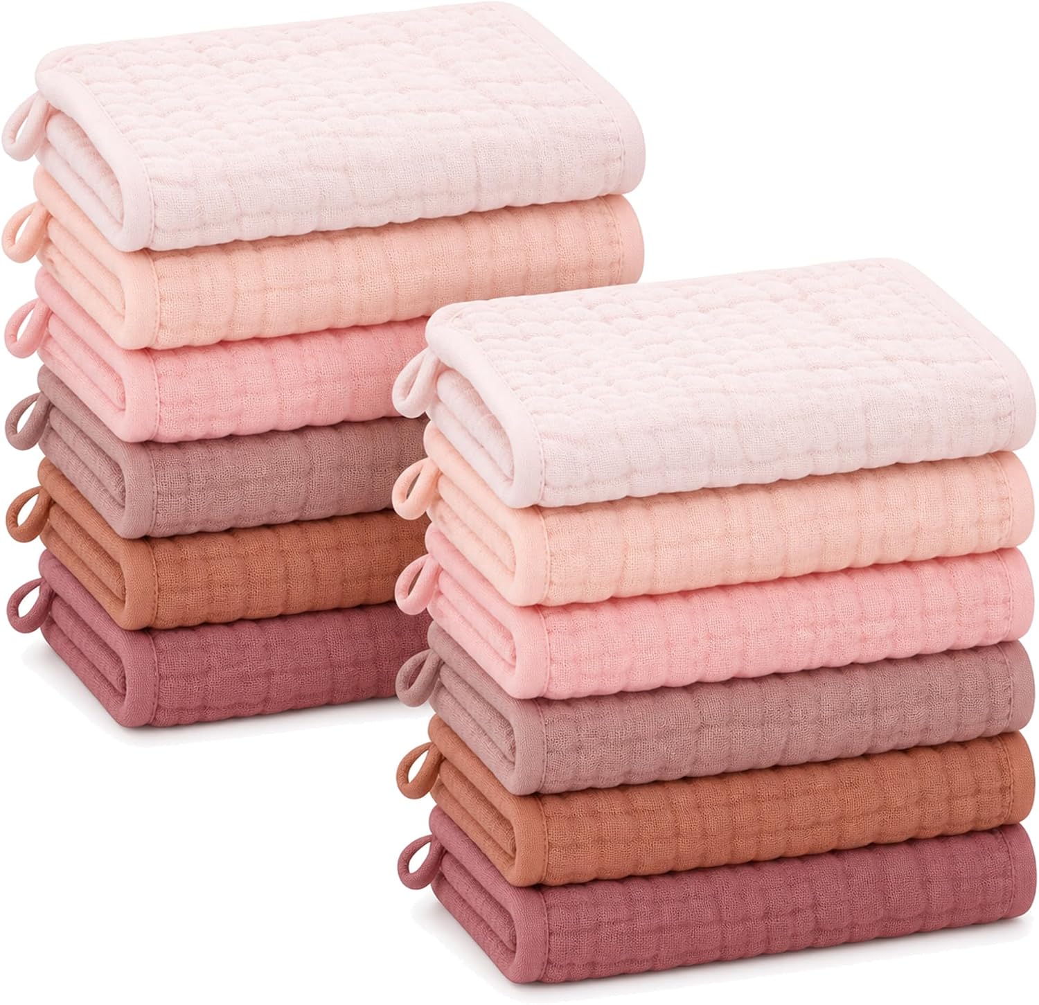 Detalle de SWEET DOLPHIN Baby Muslin Washcloths, 10 x 10 Inches