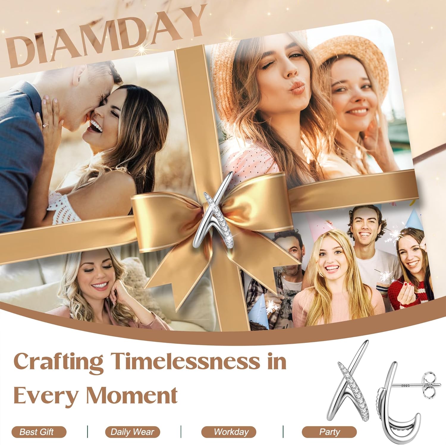 Thumbnail 4 de Diamday Ohrstecker Silber 925 17mm