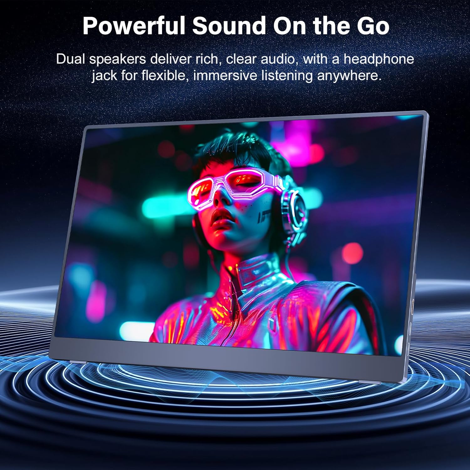 Detalle de MOMODS 18.5-inch Portable Monitor (120Hz, 1080P FHD, USB-C & Mini HDMI) with Smart Cover and VESA support