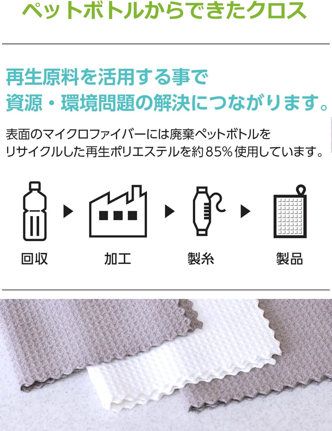 Detalle de ストリックスデザイン SB-106 マイクロファイバーふきん 3枚入 約30×40cm 抗菌防臭・再生ポリエステル