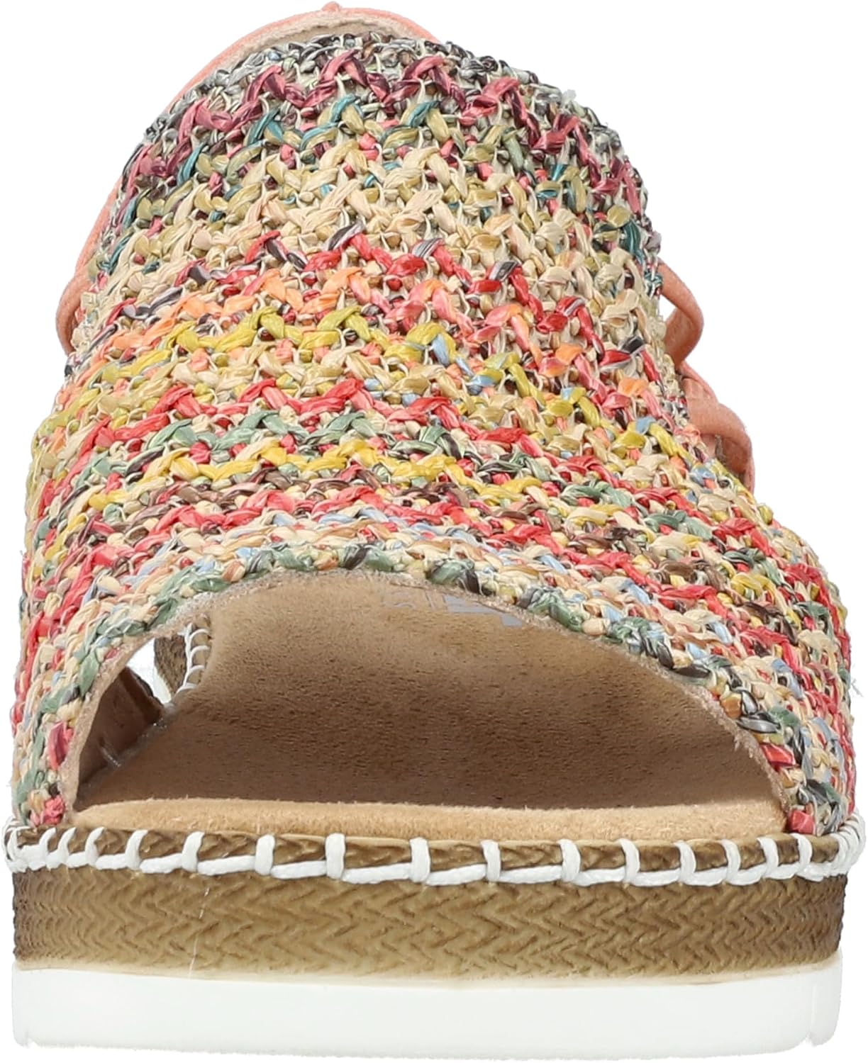 Detalle 2 de Rieker V1241-90 Damen Sandale Textil/Synthetik, beige – Komfort trifft Alltagsfreundlichkeit