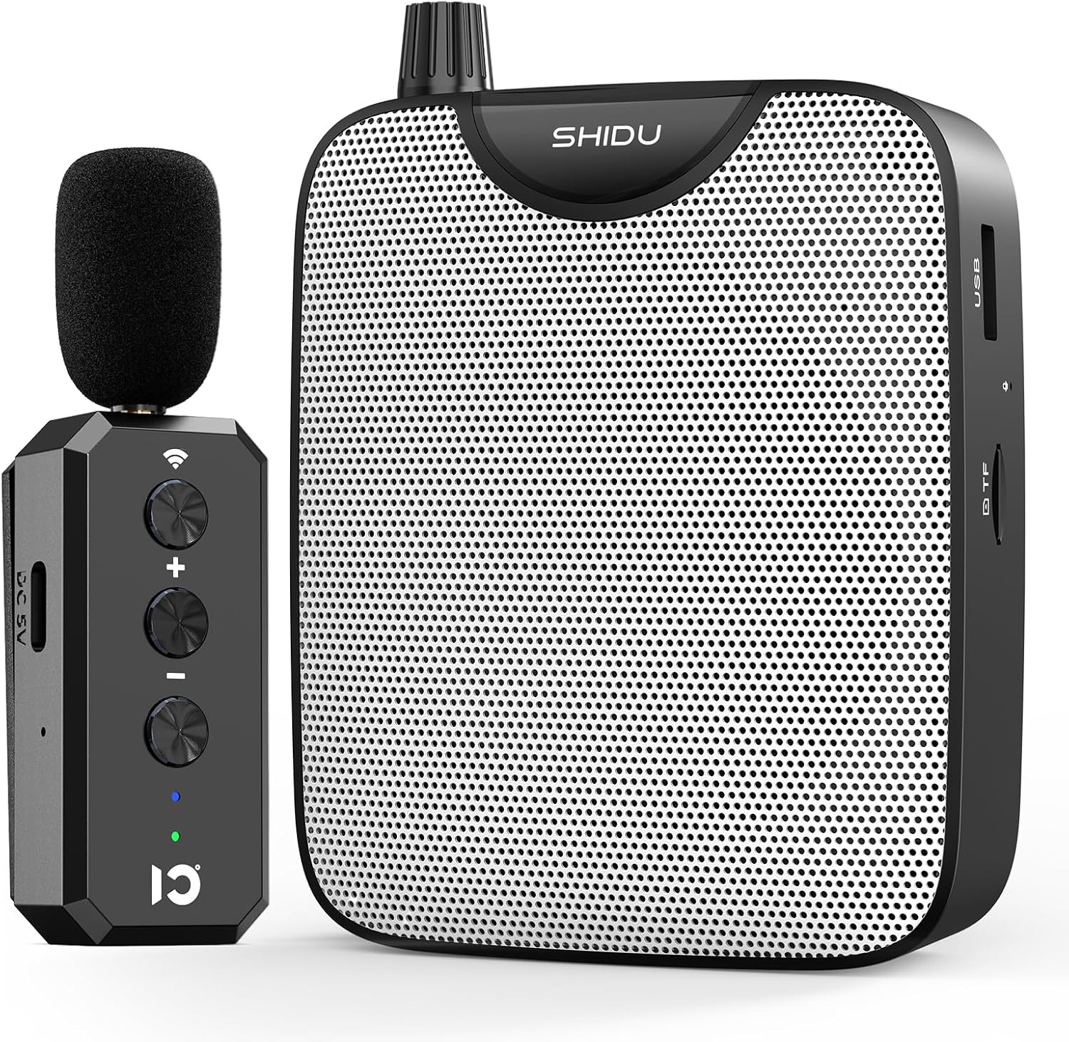 Detalle de SHIDU M500-U66-Black 35W Voice Amplifier with Wireless Lavalier Mic