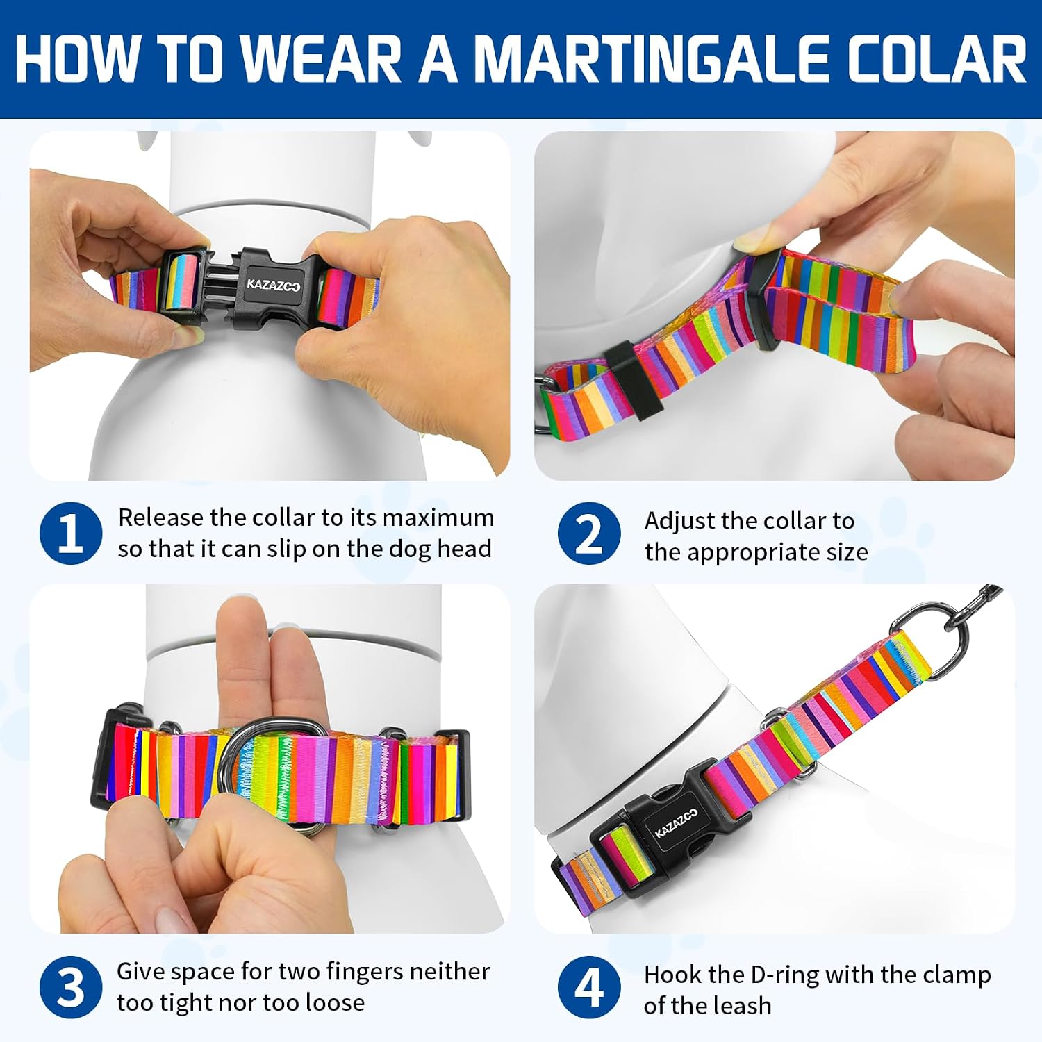 Thumbnail 6 de Kazazoo Martingale Dog Collar, Size S