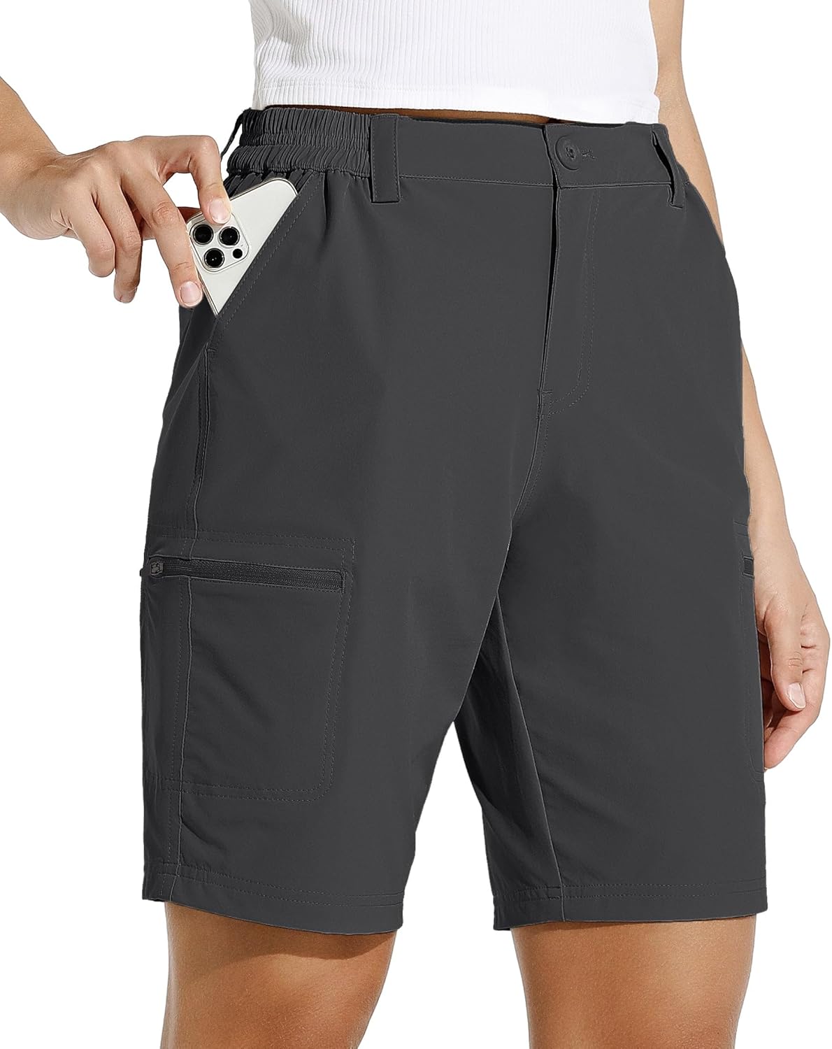Detalle de WILLIT Damen Shorts Wanderhose – Kurze Hose, 10" Innennaht, 4-Wege-Stretch, UPF50, Taschen