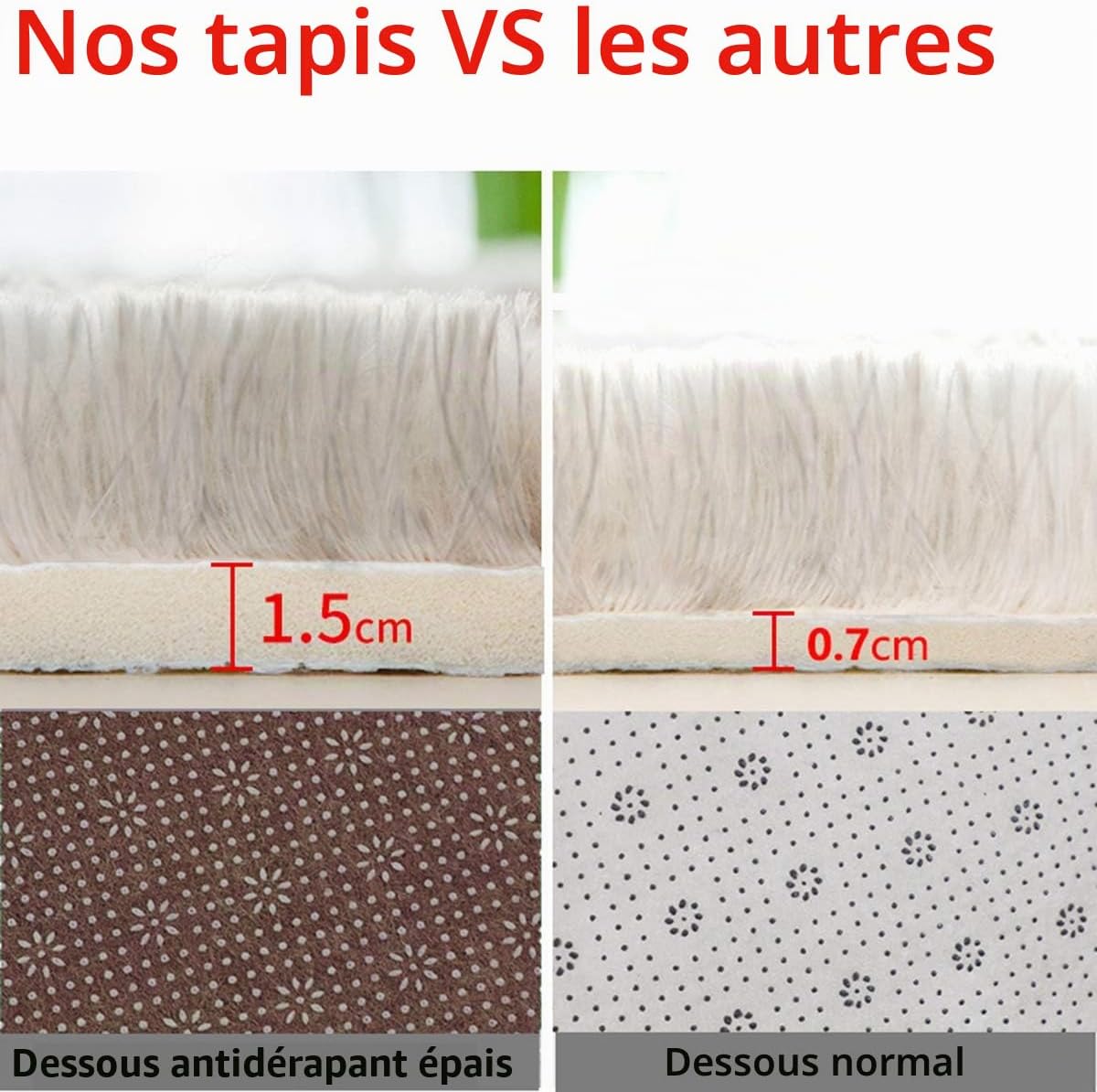 Detalle de Tinyboy-hbq 001 hoogpolig vloerkleed 120 x 160 cm, zwart-grijs