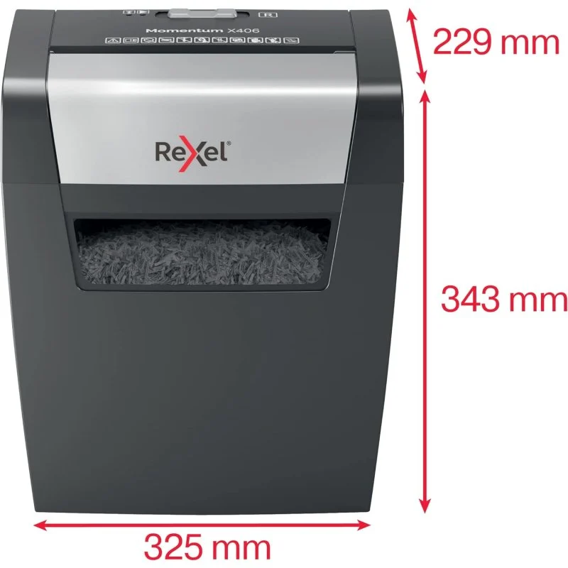 Thumbnail 2 de Rexel Momentum X406 Destructora en confeti 📄