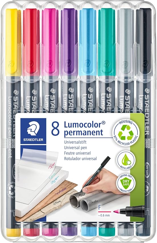 Detalle de Staedtler Lumocolor 318 WP8-2 rotulador permanente 0,6 mm 🎨