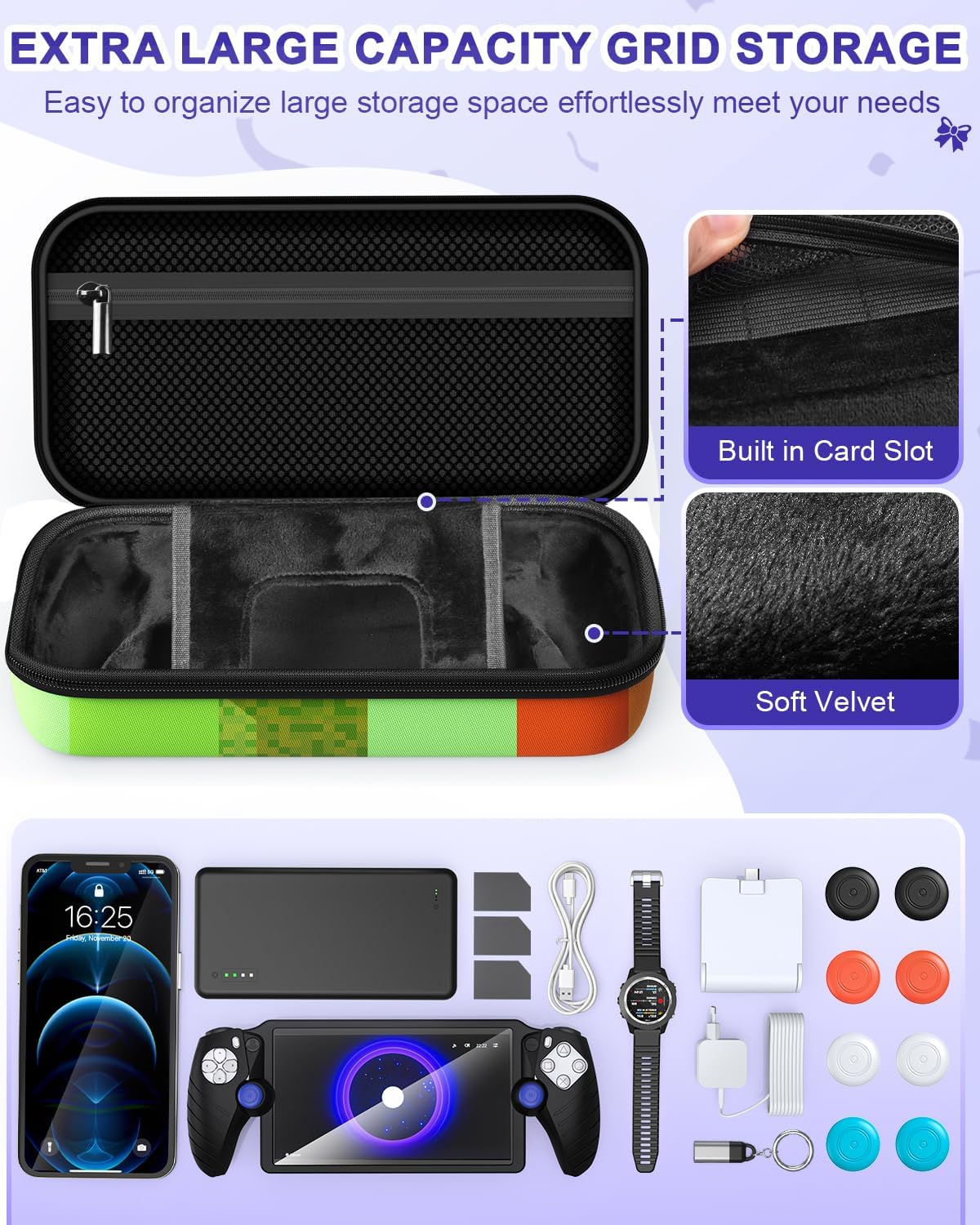 Thumbnail 1 de 14-in-1 Accessories Bundle for PlayStation Portal with Carry Case, Magnetic Charger Dock, Screen Protectors & More