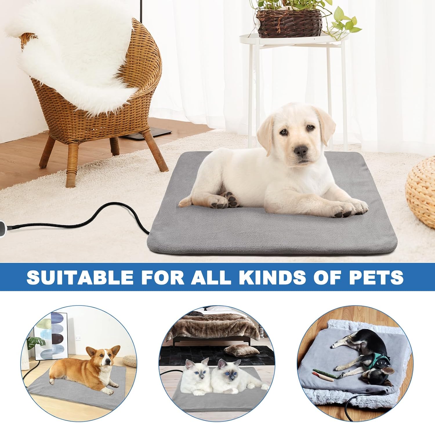 Detalle 2 de RC SLL Heated Pet Bed Pad 71 x 46 cm – waterproof heated mat with smart thermostat