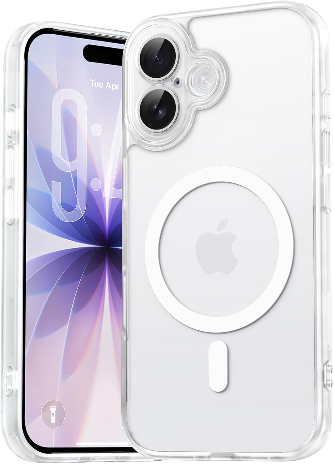 Detalle de EASDNB Hülle für iPhone 17 MagSafe mit Kameraschutz – Transparente Matt-Rückseite, stoßfest