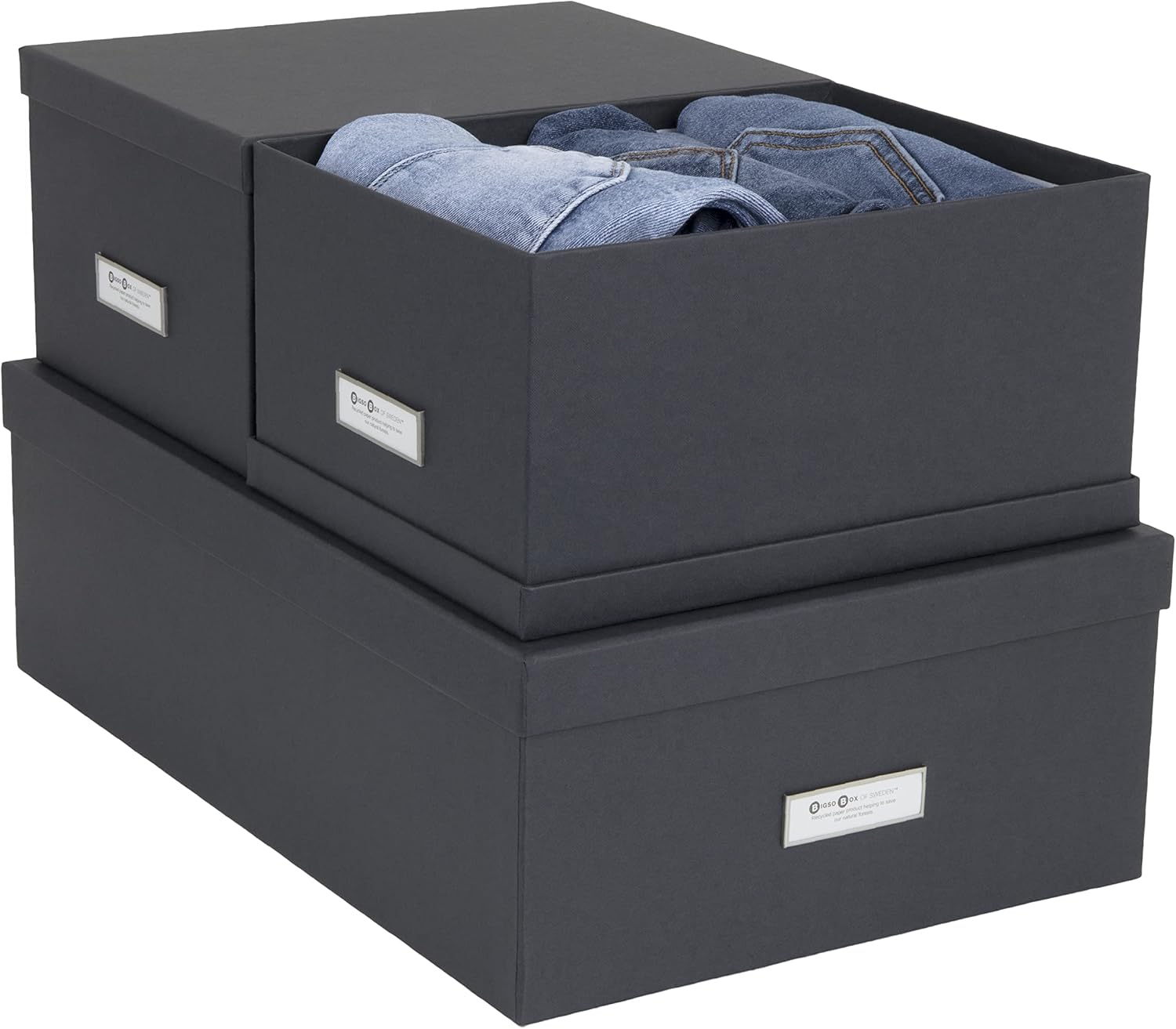 Thumbnail 1 de Bigso Box of Sweden – zestaw 3 pudełek z pokrywkami, ciemnoszary