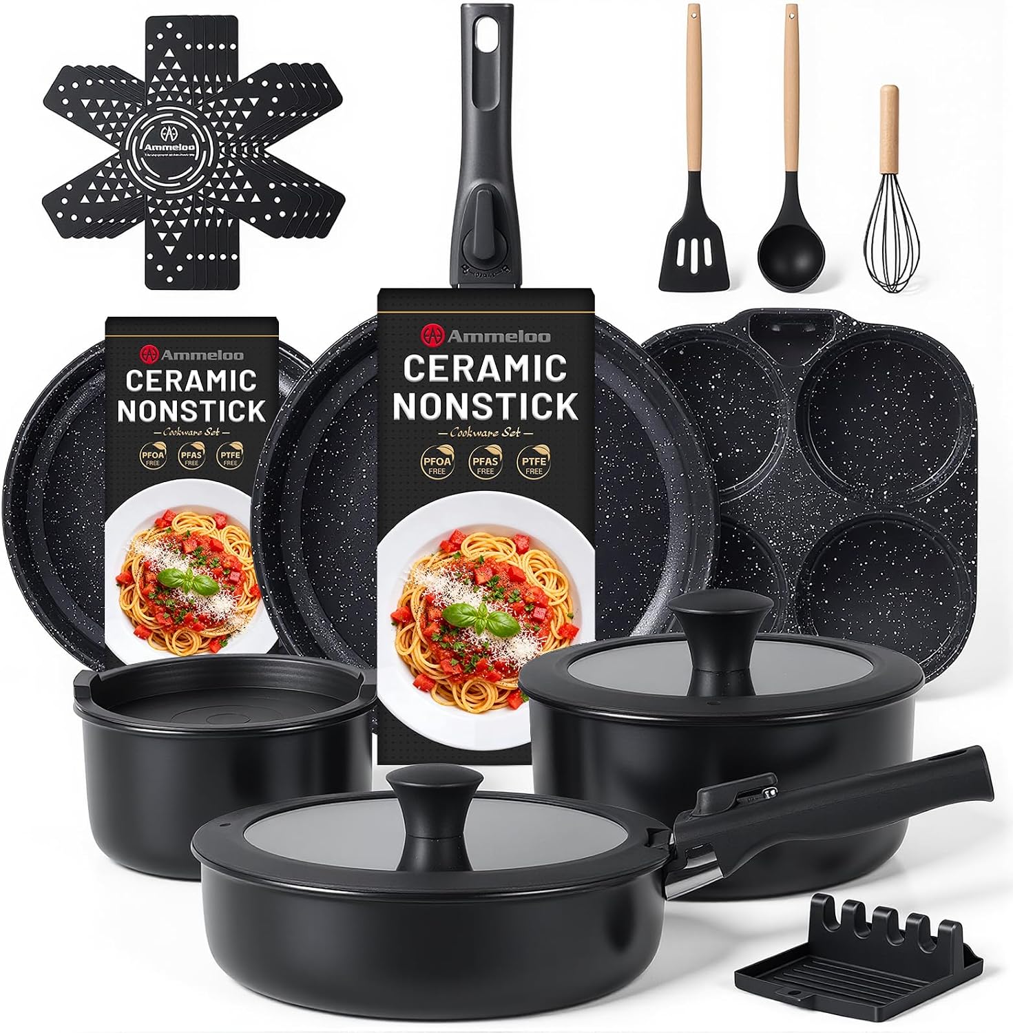 Ammeloo 21-Piece Ceramic Cookware Set 🥘