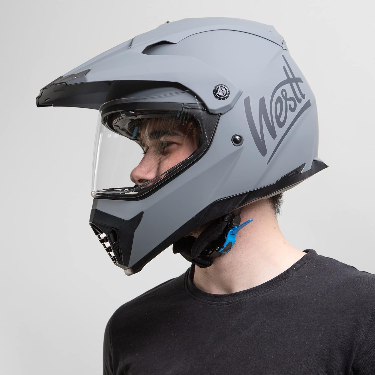 Detalle de Westt Casque Moto Homologué ECE 22.06: Casque cross polyvalent pour homme et femme