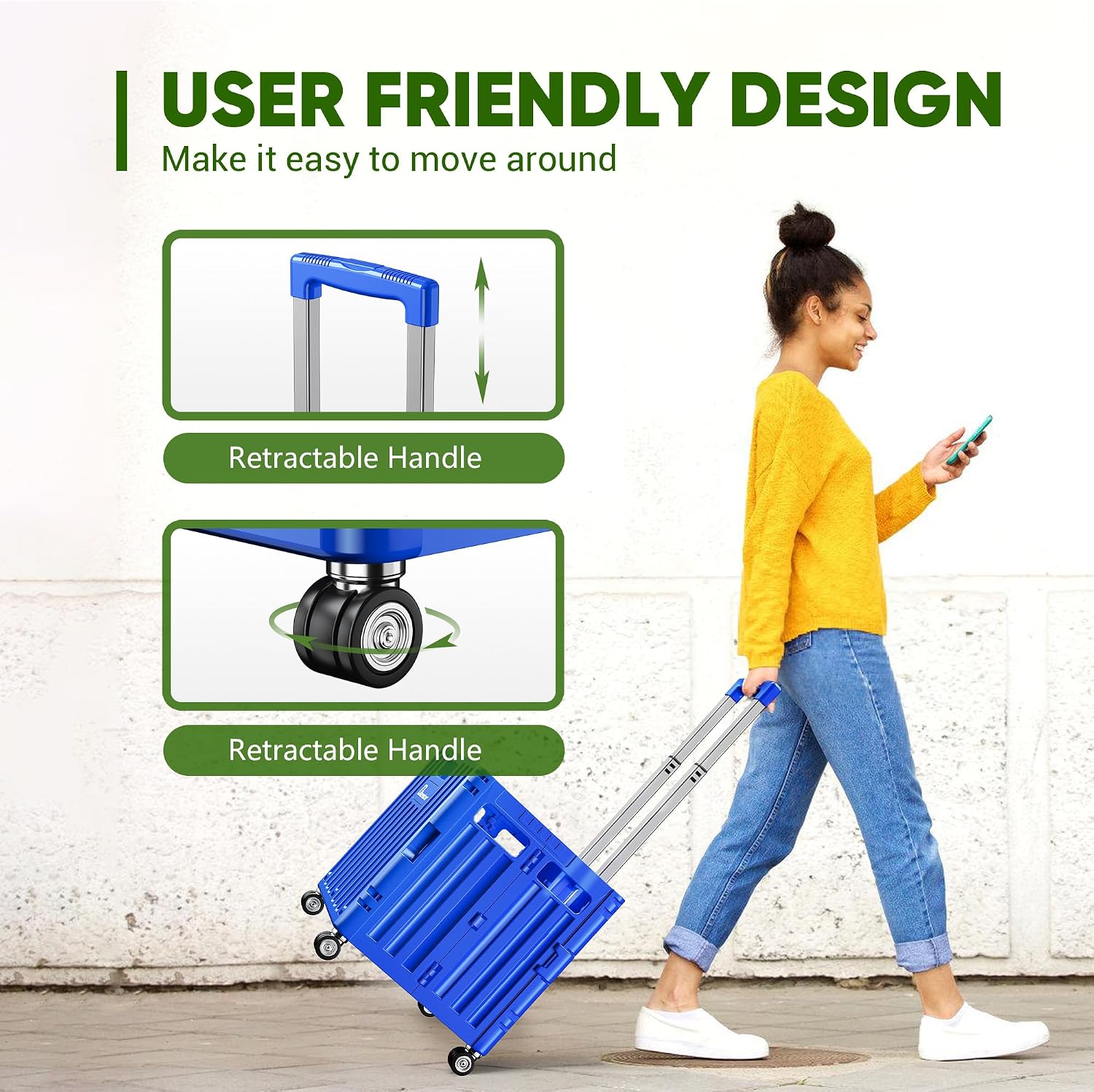 Detalle de Dkenicor Folding Utility Cart 65L