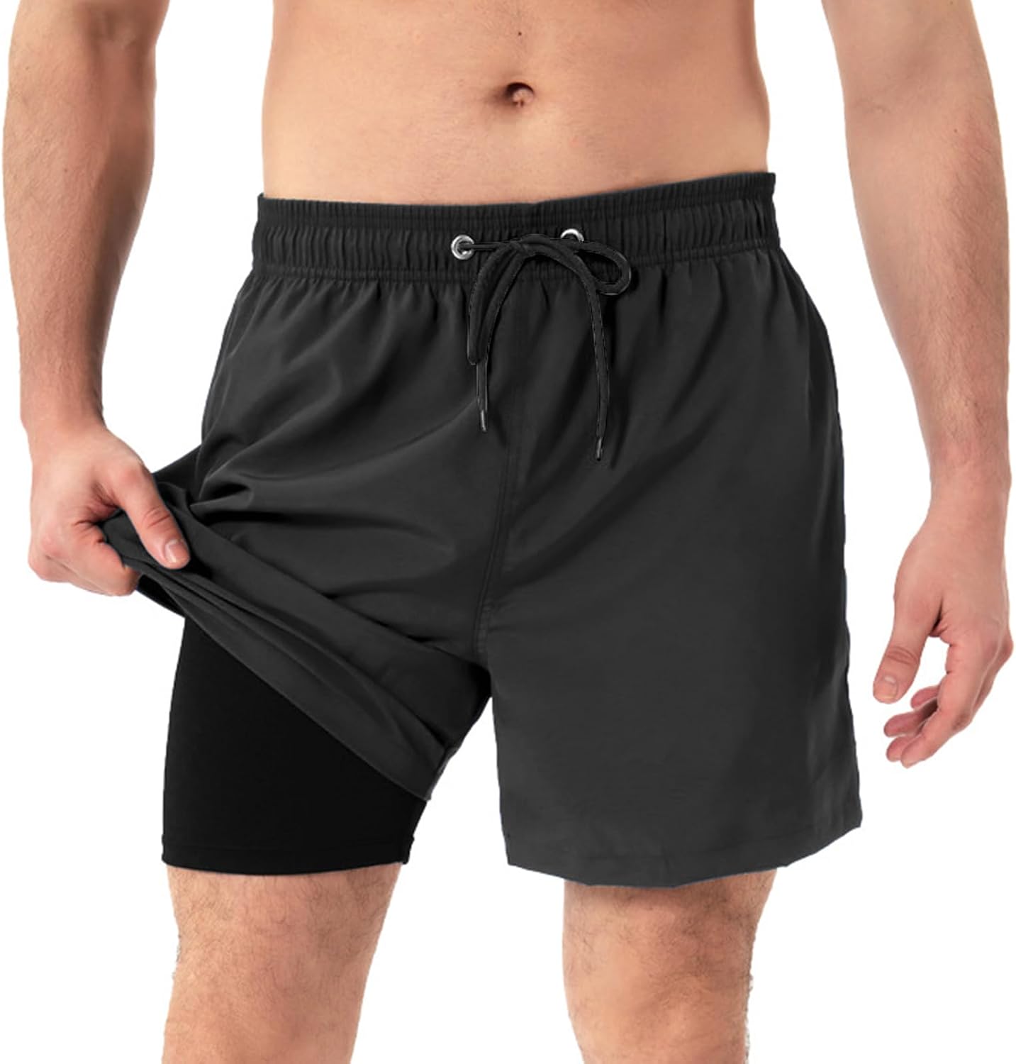 Thumbnail 6 de SEDEX Mens Swimming Shorts with Zipper Pocket – 2-in-1 Quick Dry Swim Trunks