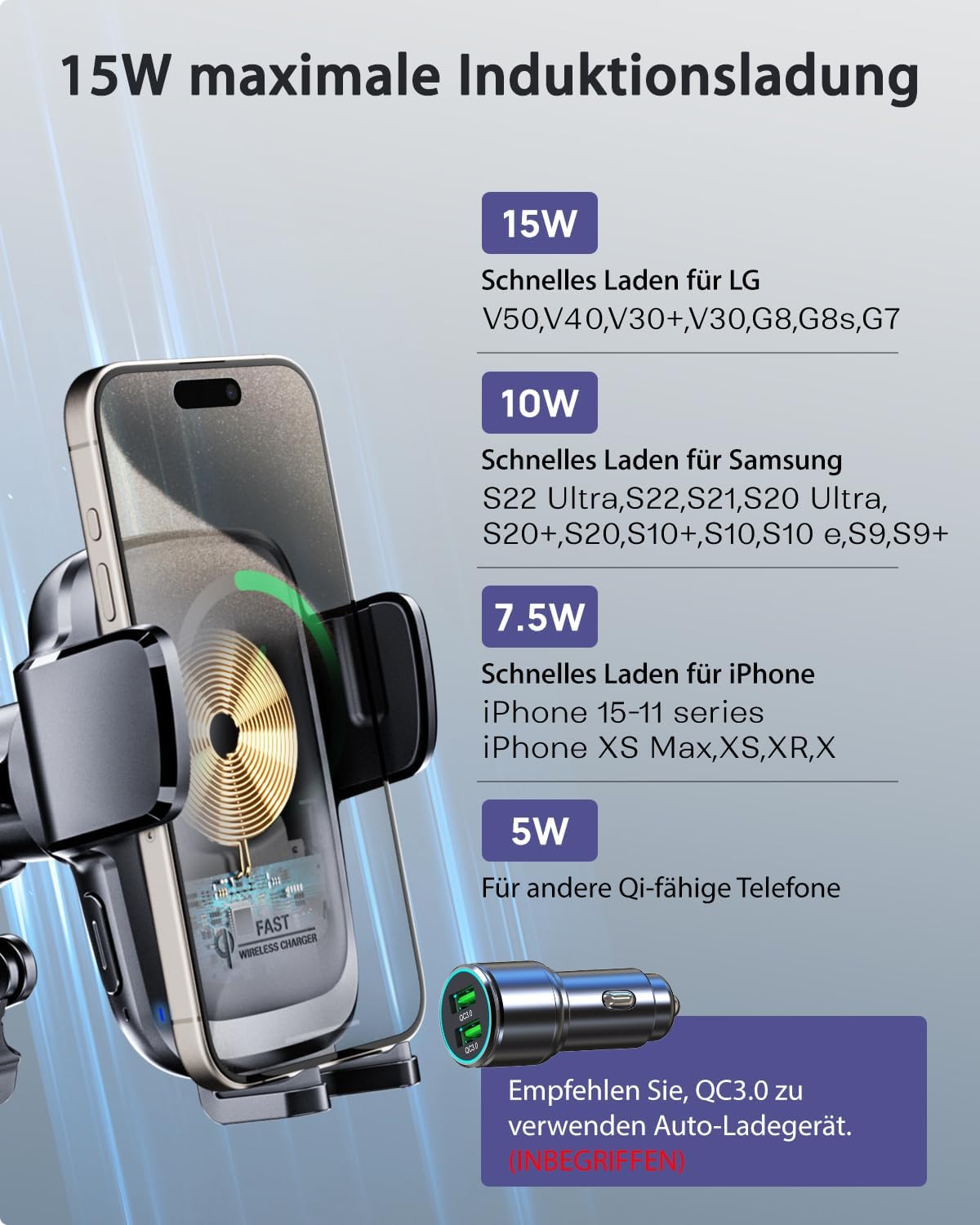 Thumbnail 5 de KPON 15W Handyhalterung Auto
