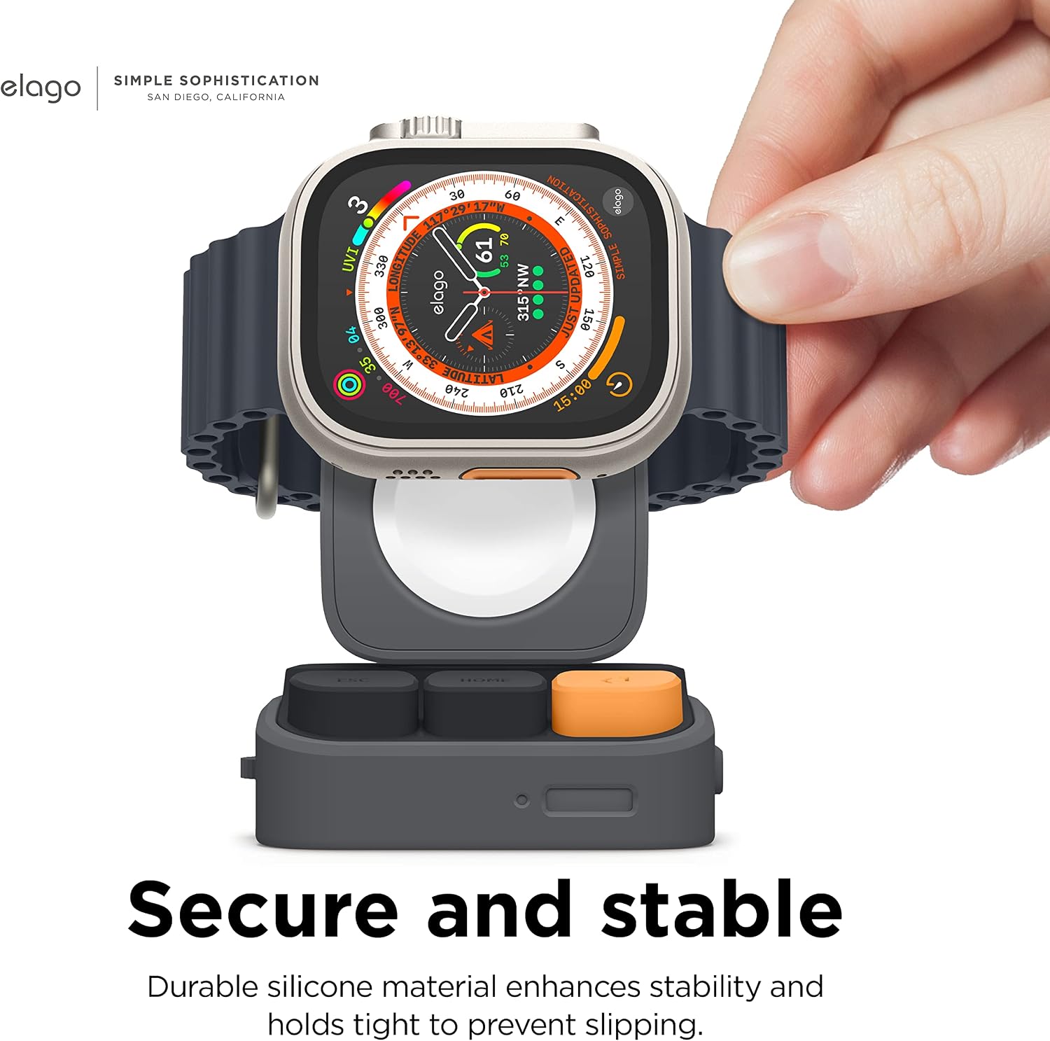 Thumbnail 4 de elago W9 Stand for Apple Watch Ultra and Galaxy Watch (charging dock holder) – silicone, cable not included