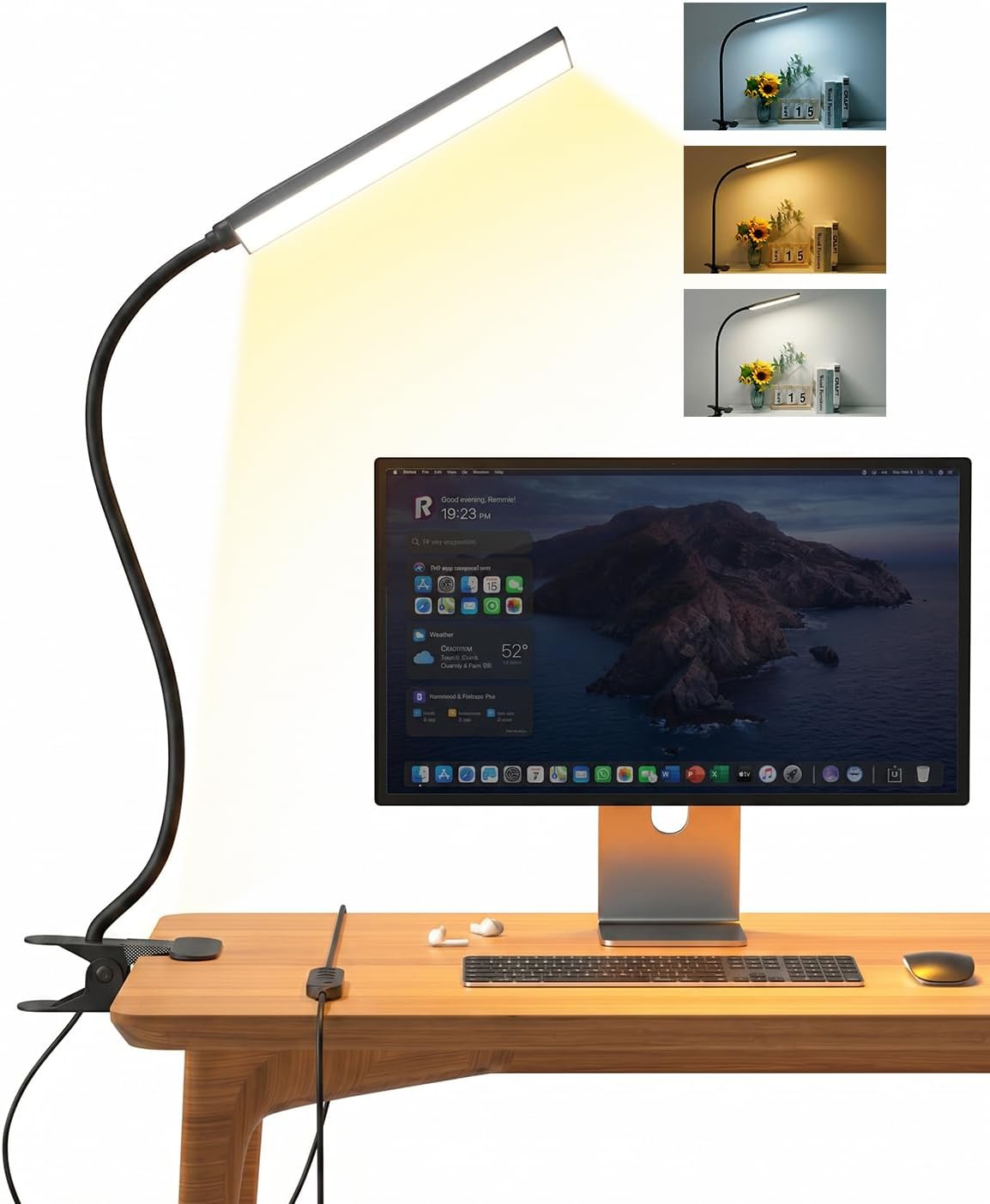 Detalle de MONGERY Clamp Desk Lamp with 48 LEDs