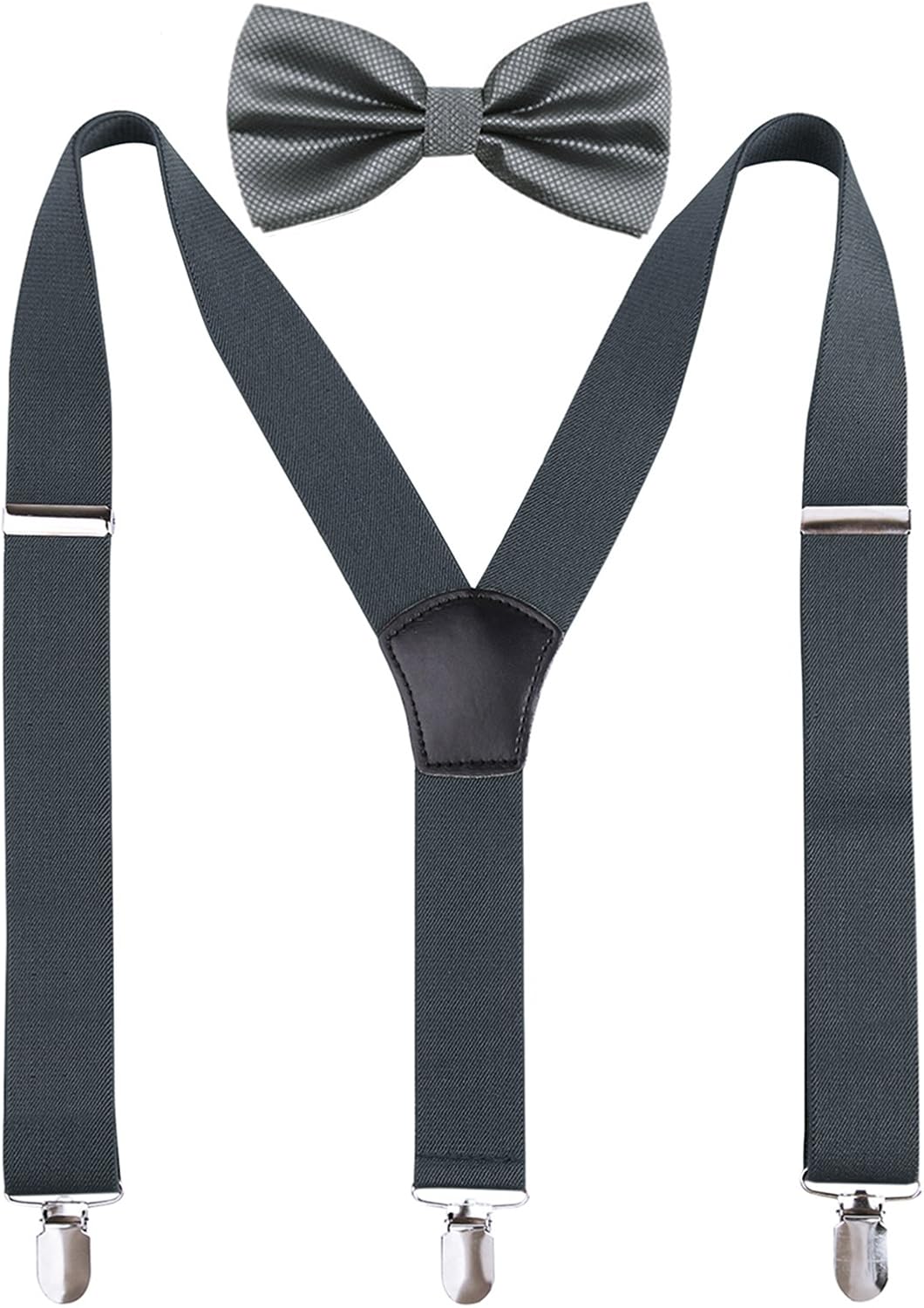 Alizeal Men's Y-Back Adjustable Brace and Bowtie Set