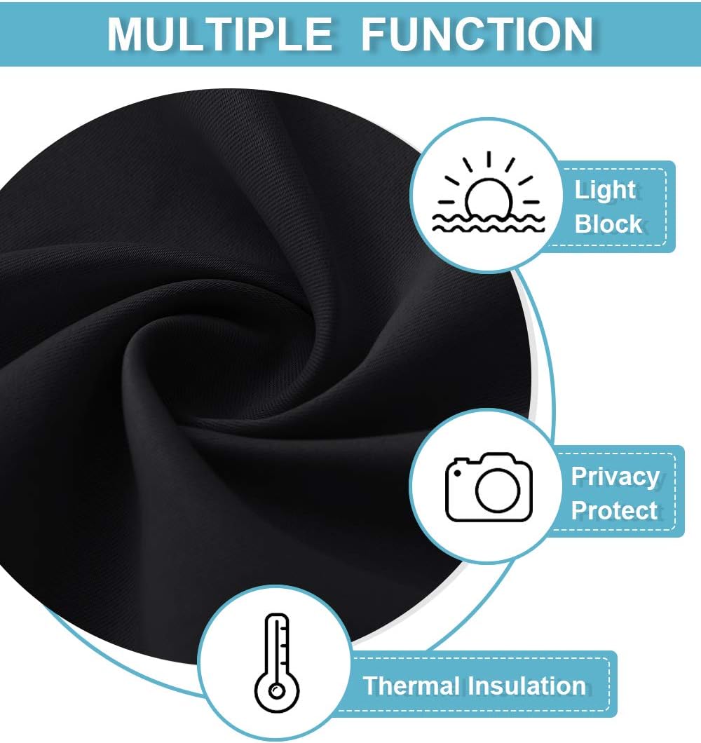 Thumbnail 5 de RYB HOME Blackout Thermal Insulated Blind Curtain (1 Panel) for Nursery, Sliding Glass Door, or Room Divider