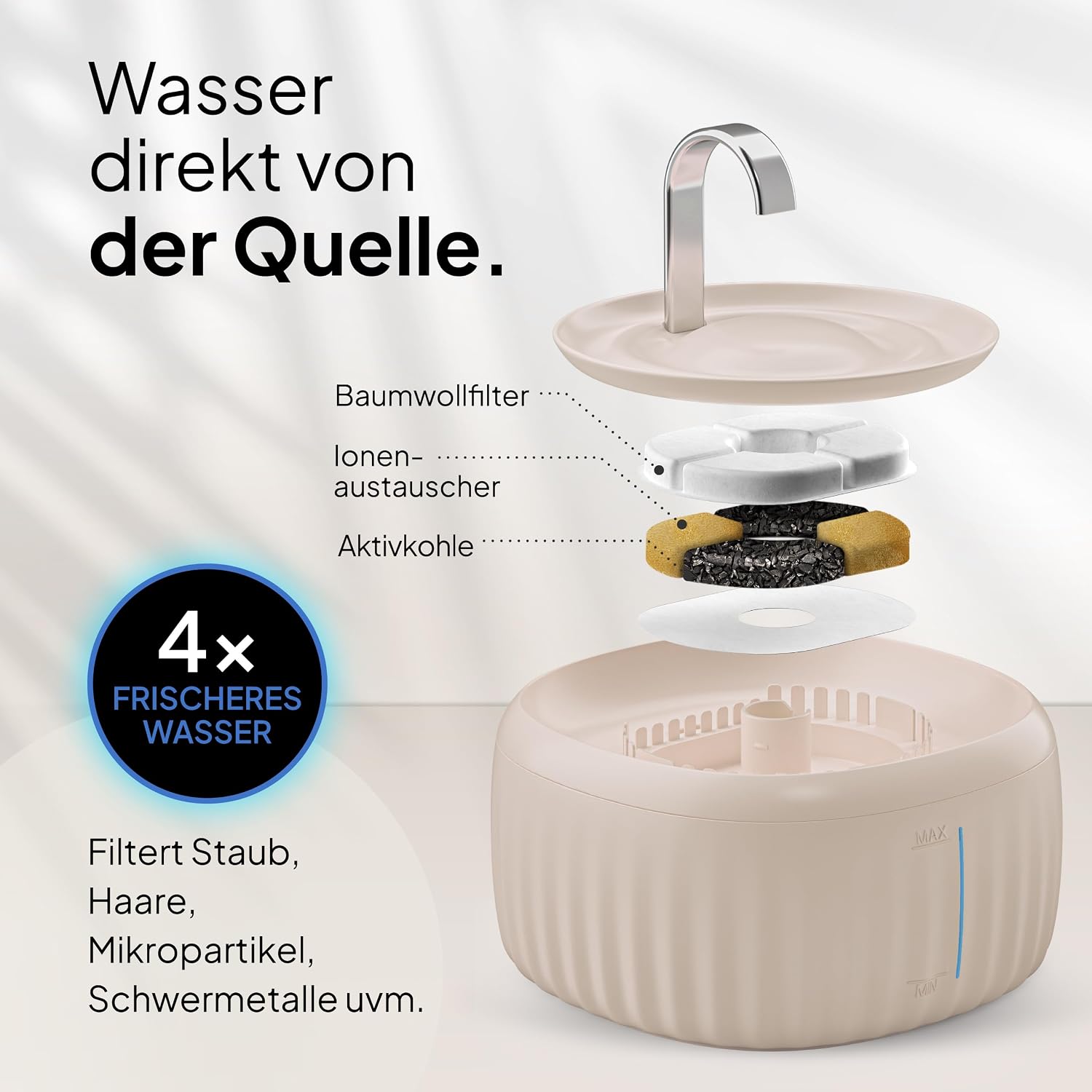 Detalle de PRETTYPAW Aquaflow 3L Katzenbrunnen 🐾
