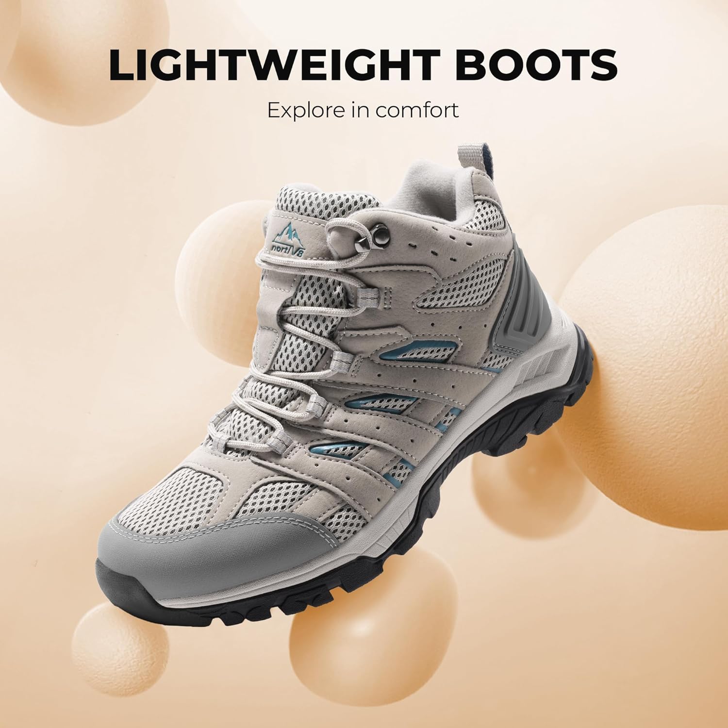 Thumbnail 2 de NORTIV 8 Women’s Waterproof Hiking Boots (Mid) — Suede, Breathable Lining & Slip-Resistant Traction