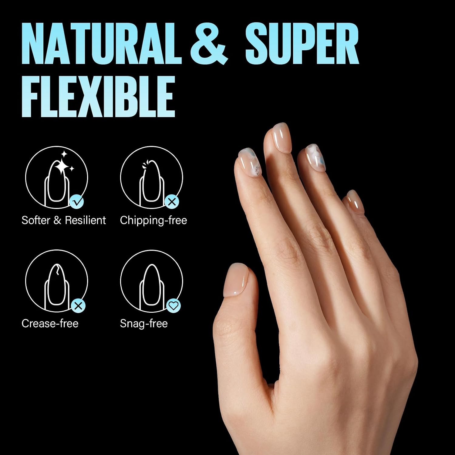 Detalle de TOMICCA Quadrat Gel-Nageltips 504 Stück (12 Größen) – Ultra kurze Full Cover Nail Tips für DIY & Nagelstudios