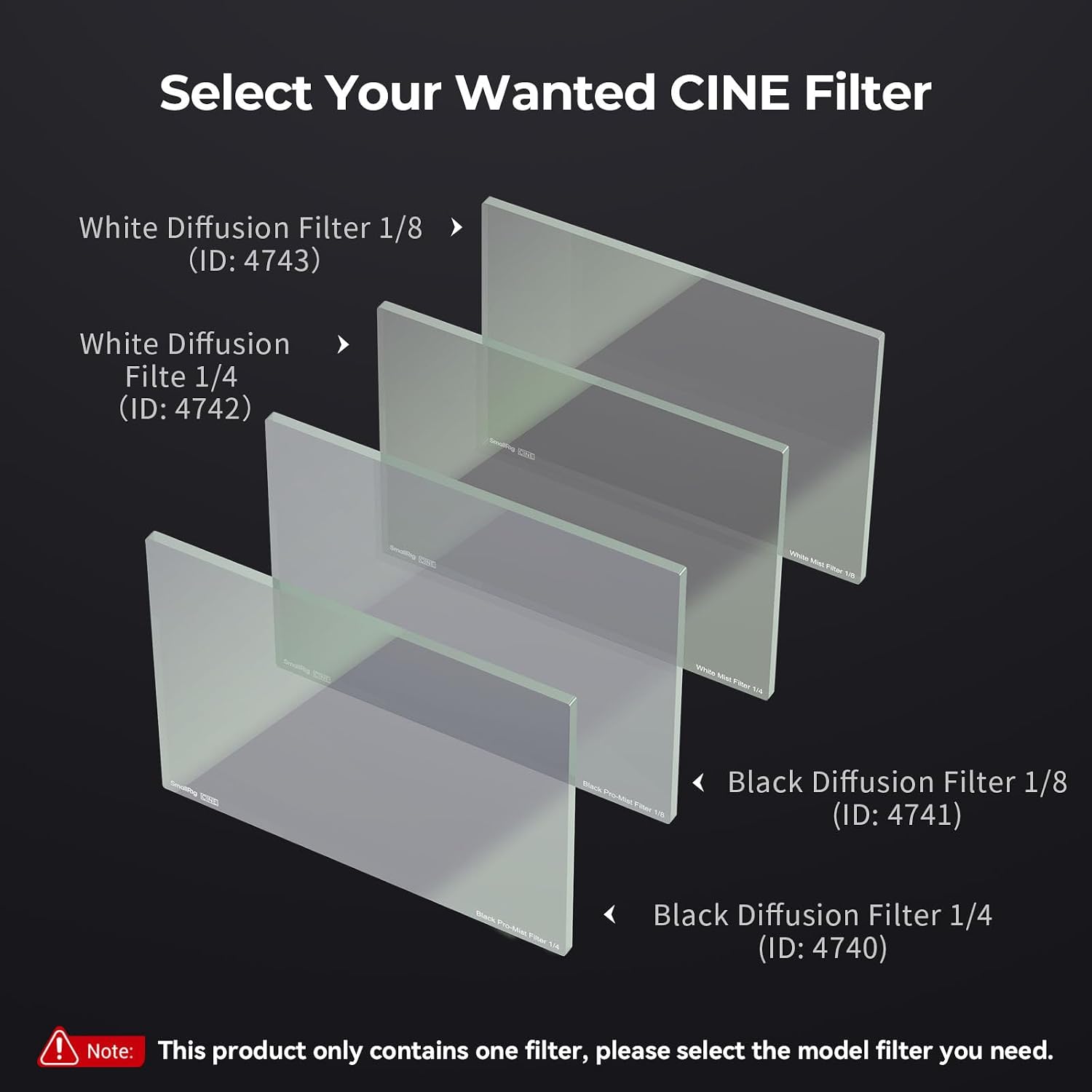 Detalle 2 de SmallRig 4 x 5,65" Quadratischer Weißer Diffusionsfilter 1/4 (4742) – kompatibel mit Matte Box