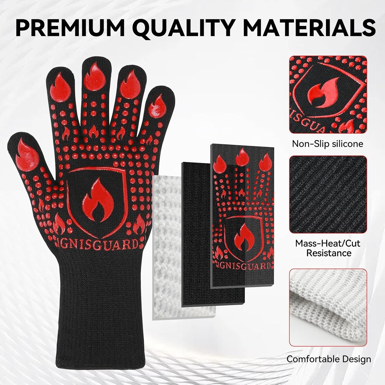 Detalle 1 de IGNISGUARD BBQ Gloves, Red