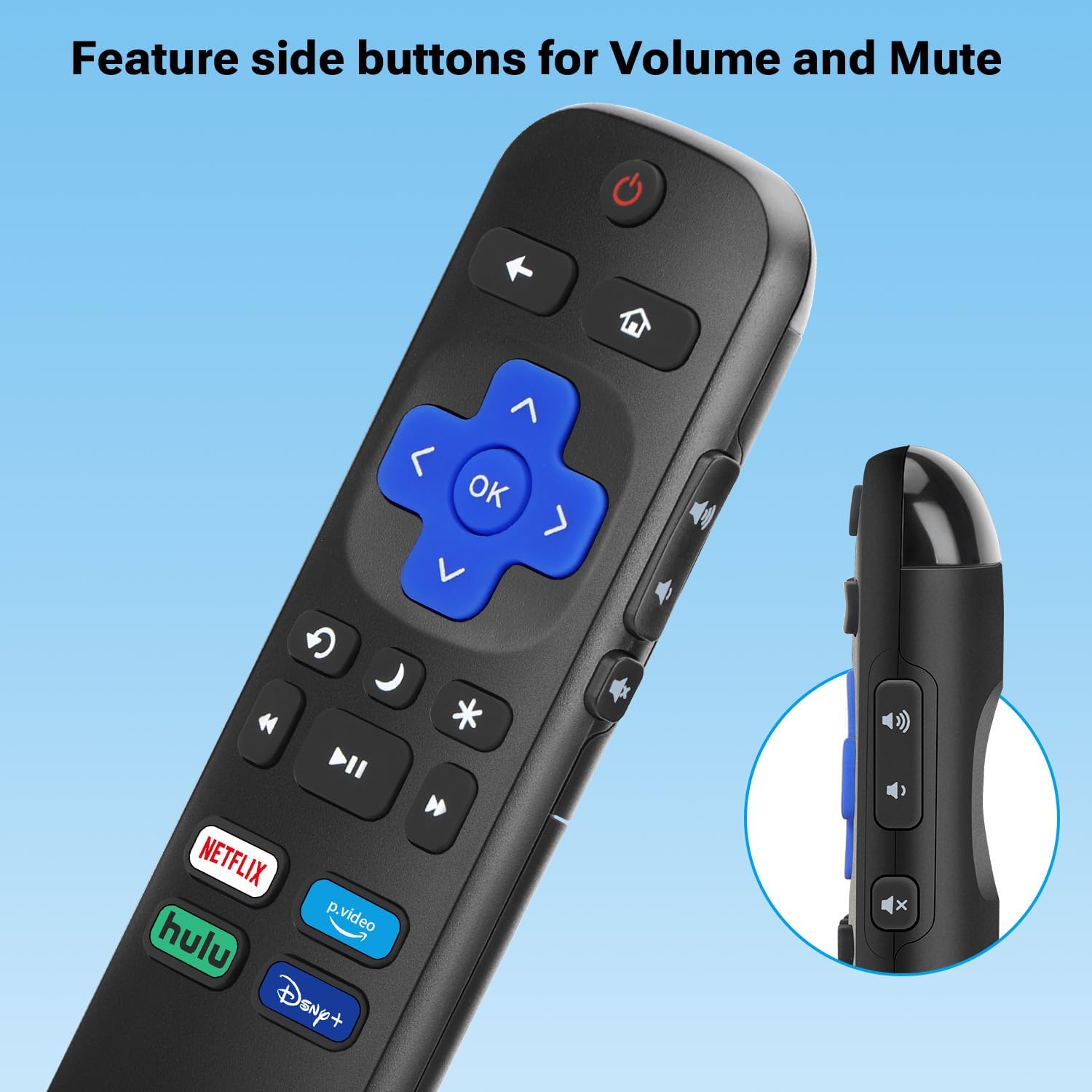 Thumbnail 5 de For Roku TV Remote Control Replacement (Compatible with TCL/Hisense/Onn/Insignia/Sharp/Roku TVs)