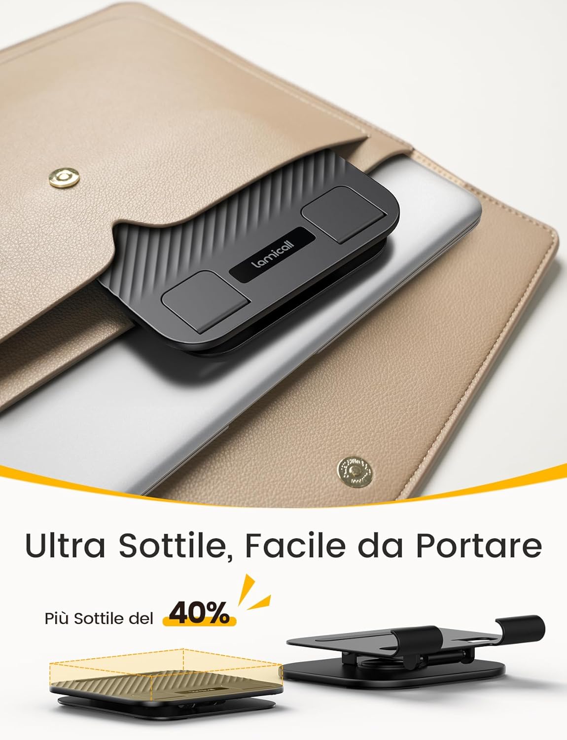 Thumbnail 5 de Lamicall Supporto per Tablet da Tavolo con Base Metallo Girevole 360° – Slim 15 mm