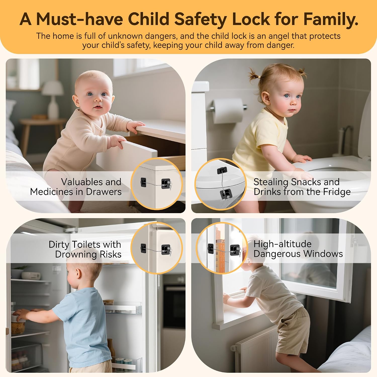 Thumbnail 1 de Two Pack Refrigerator Locks with Keys for Kids