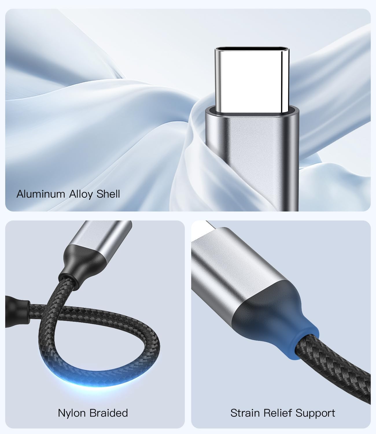 Detalle de YLLZI Adattatore USB C a Jack 3.5 mm: DAC integrato, alluminio robusto e cavo intrecciato per una musica senza compromessi