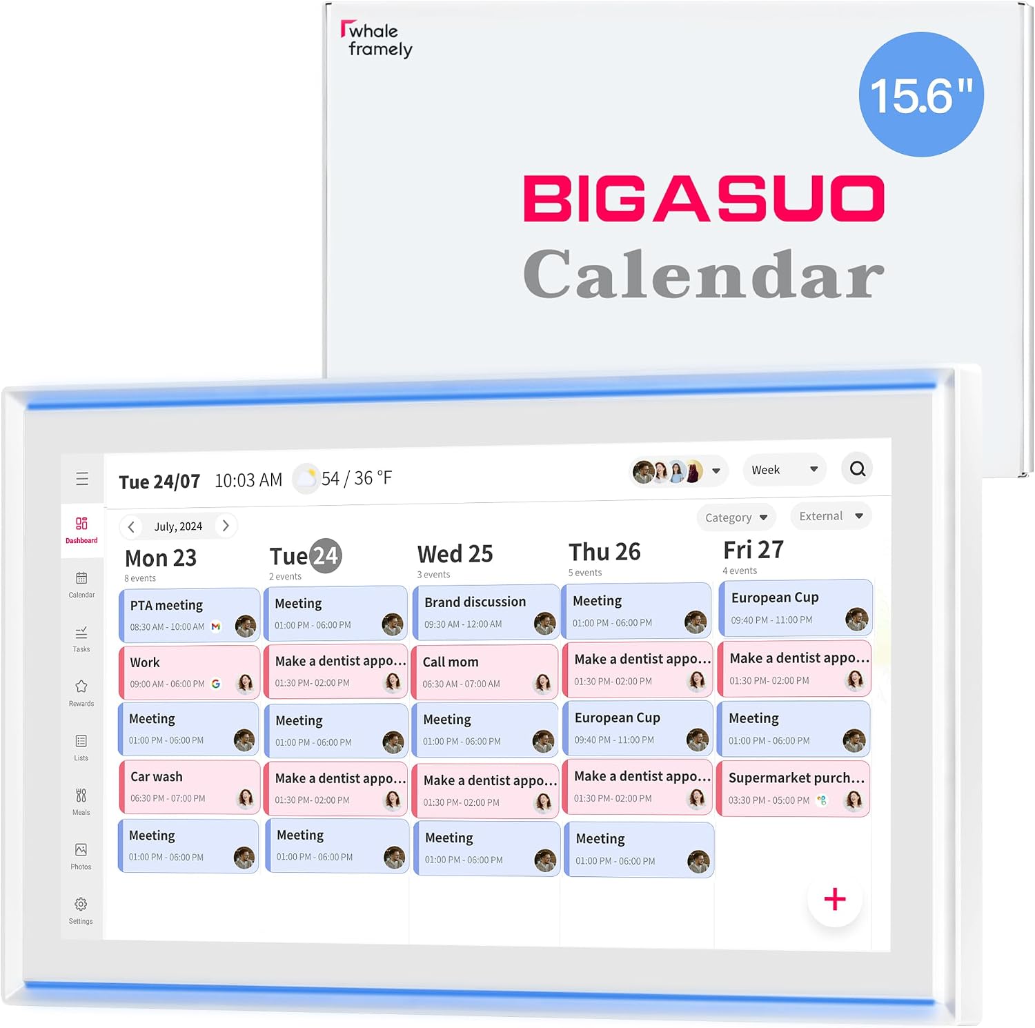 Detalle de BIGASUO 15.6" digital calendar for families