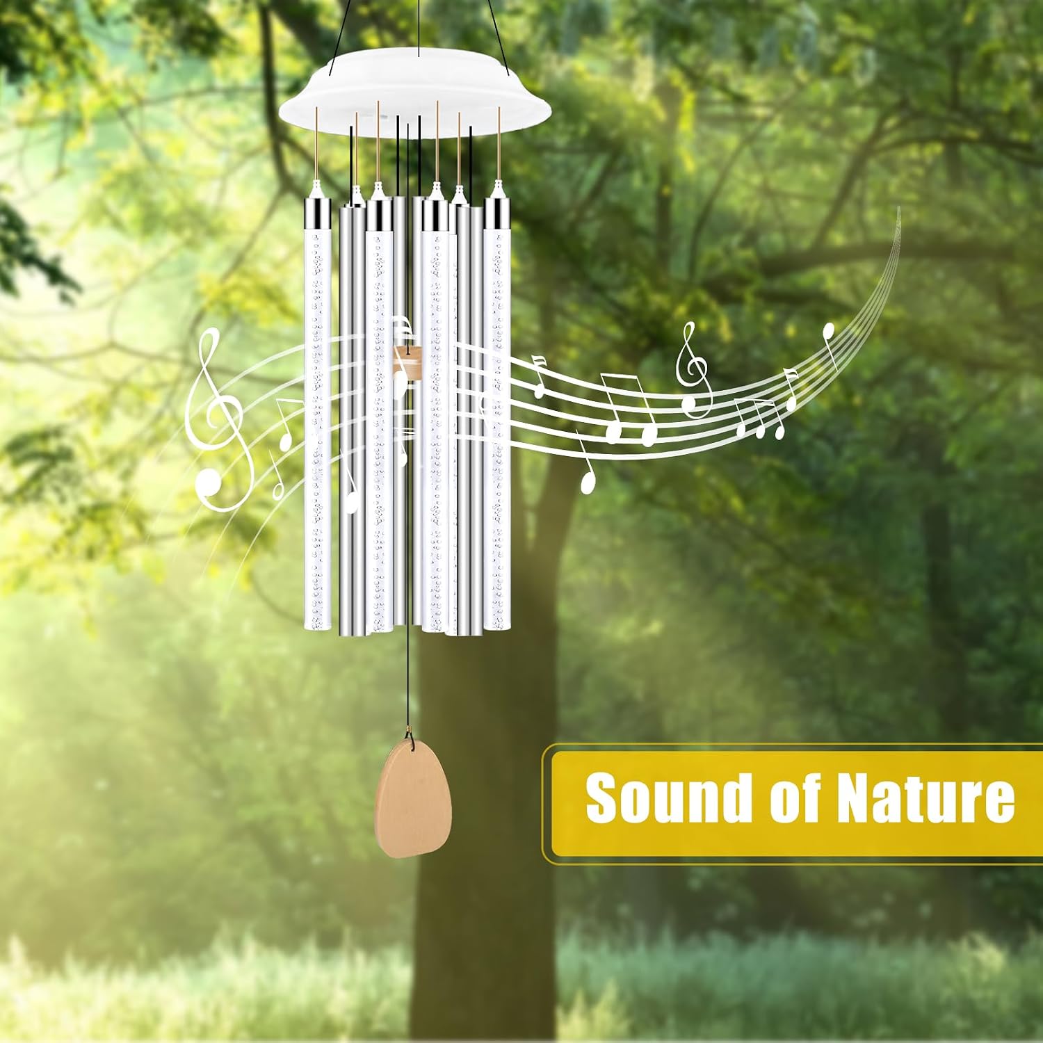 Thumbnail 2 de Fohil Fohil-109 Solar Tube Wind Chime with Colour-Changing LEDs, IP55