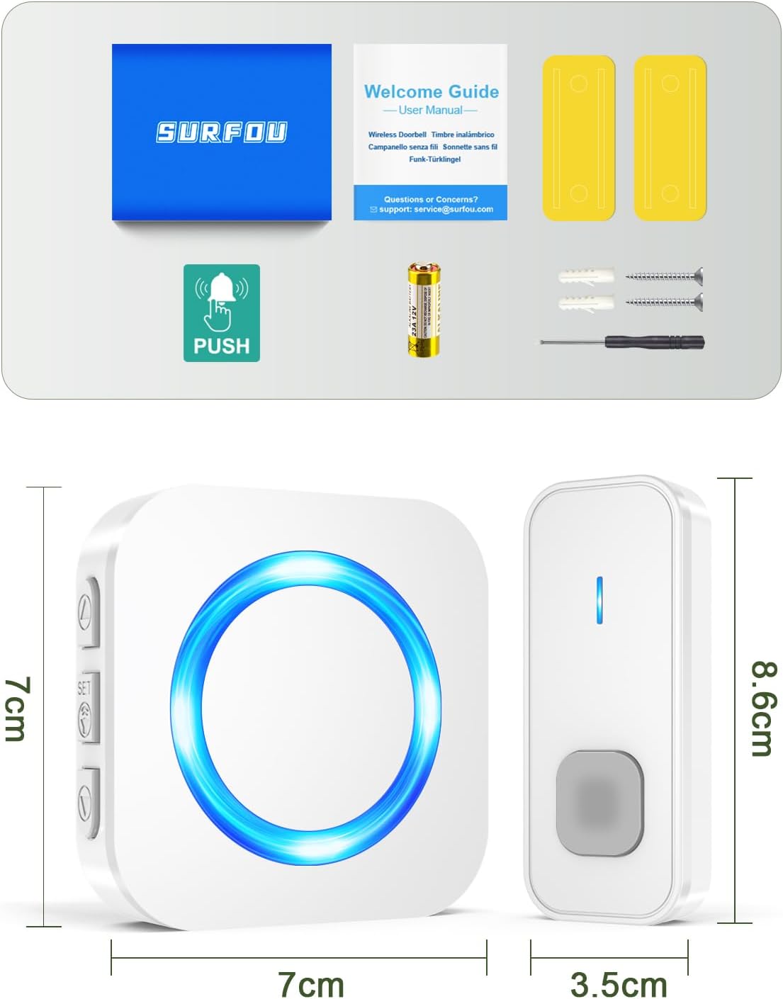 Thumbnail 6 de SURFOU Campanello wireless 400m 📢