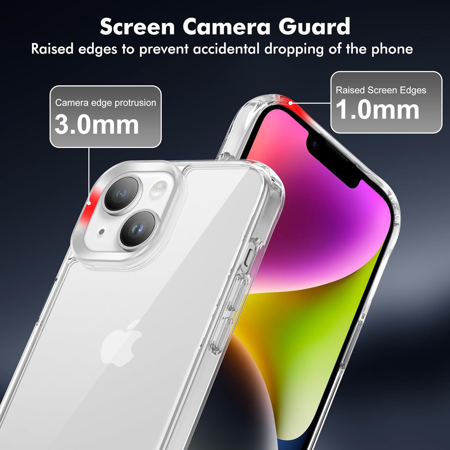 Thumbnail 3 de iCatchy iPhone 14/13 Clear Case 6.1-inch