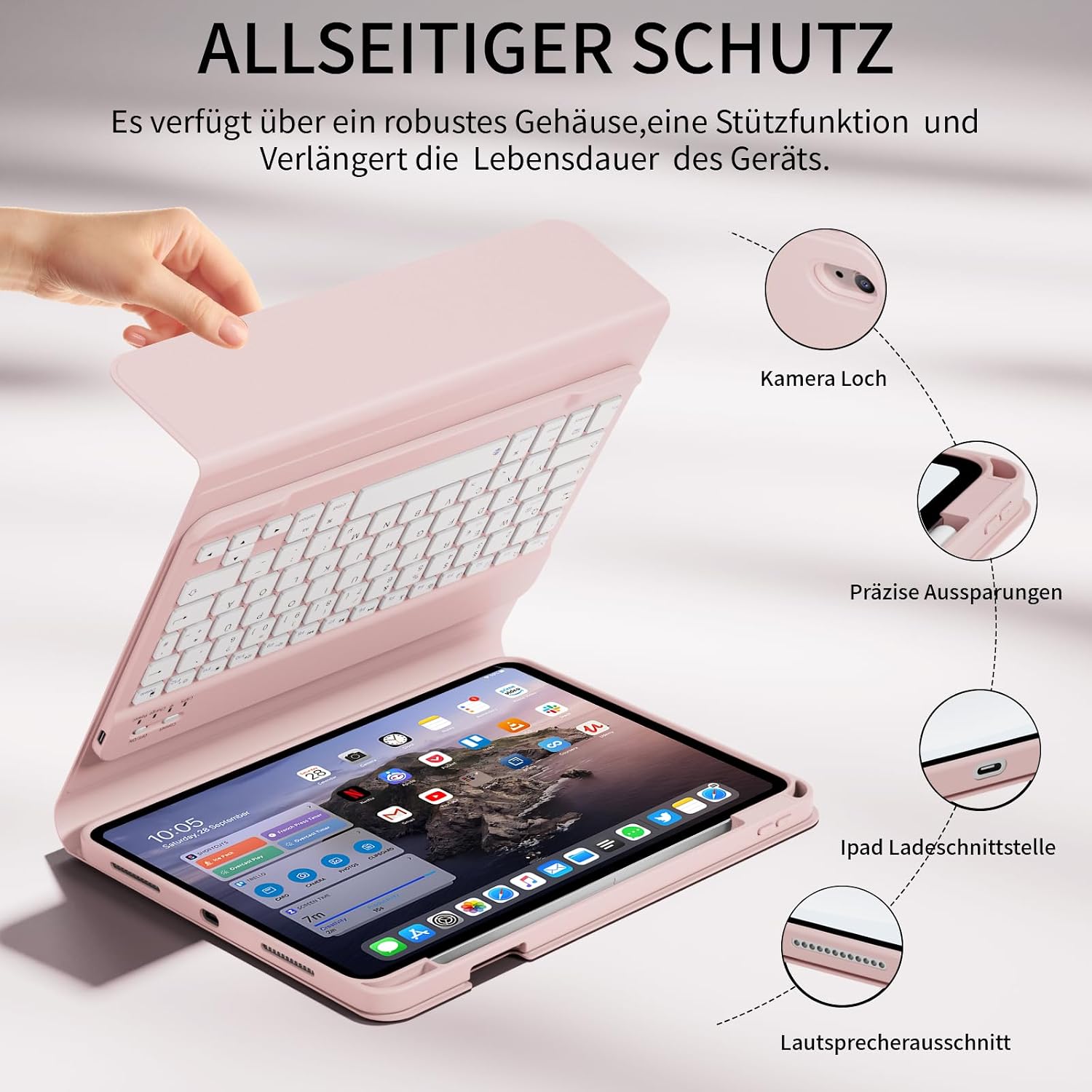 Detalle 2 de iPad 10 11 Tastaturhülle 400 mAh Soft TPU
