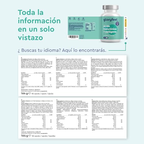 Detalle 2 de Colágeno + Ácido Hialurónico + Vitamina C - 180 cápsulas