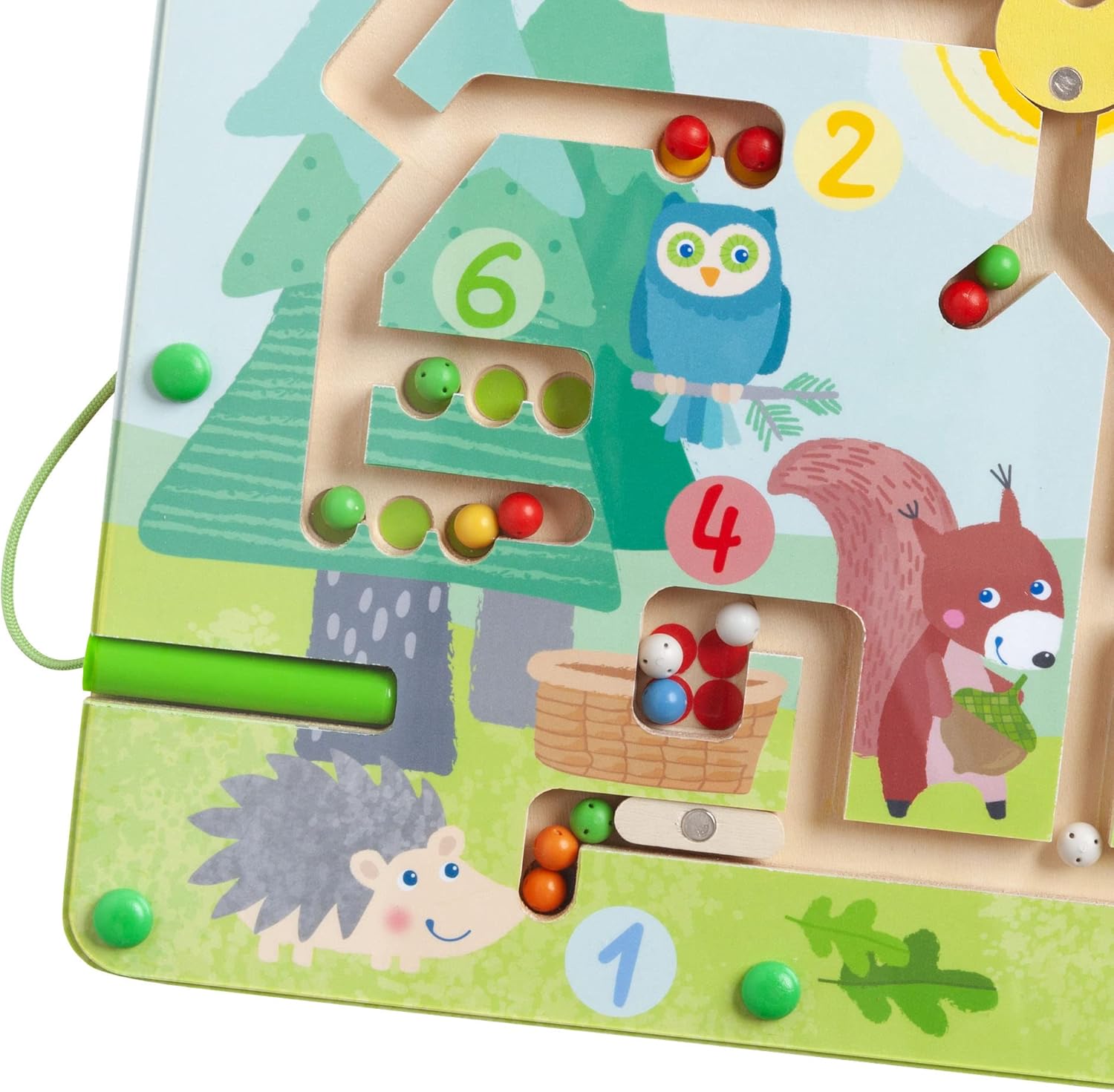 Detalle 2 de HABA – Jeu magnétique Les Amis de la forêt : apprentissage des couleurs et des chiffres 1 à 6