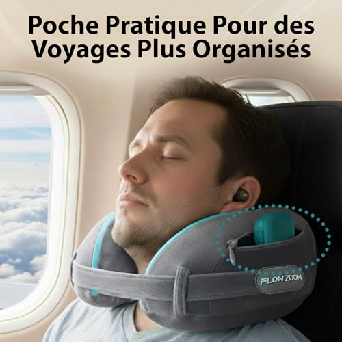 Thumbnail 7 de FLOWZOOM Dream, coussin de voyage en mousse à mémoire de forme, gris