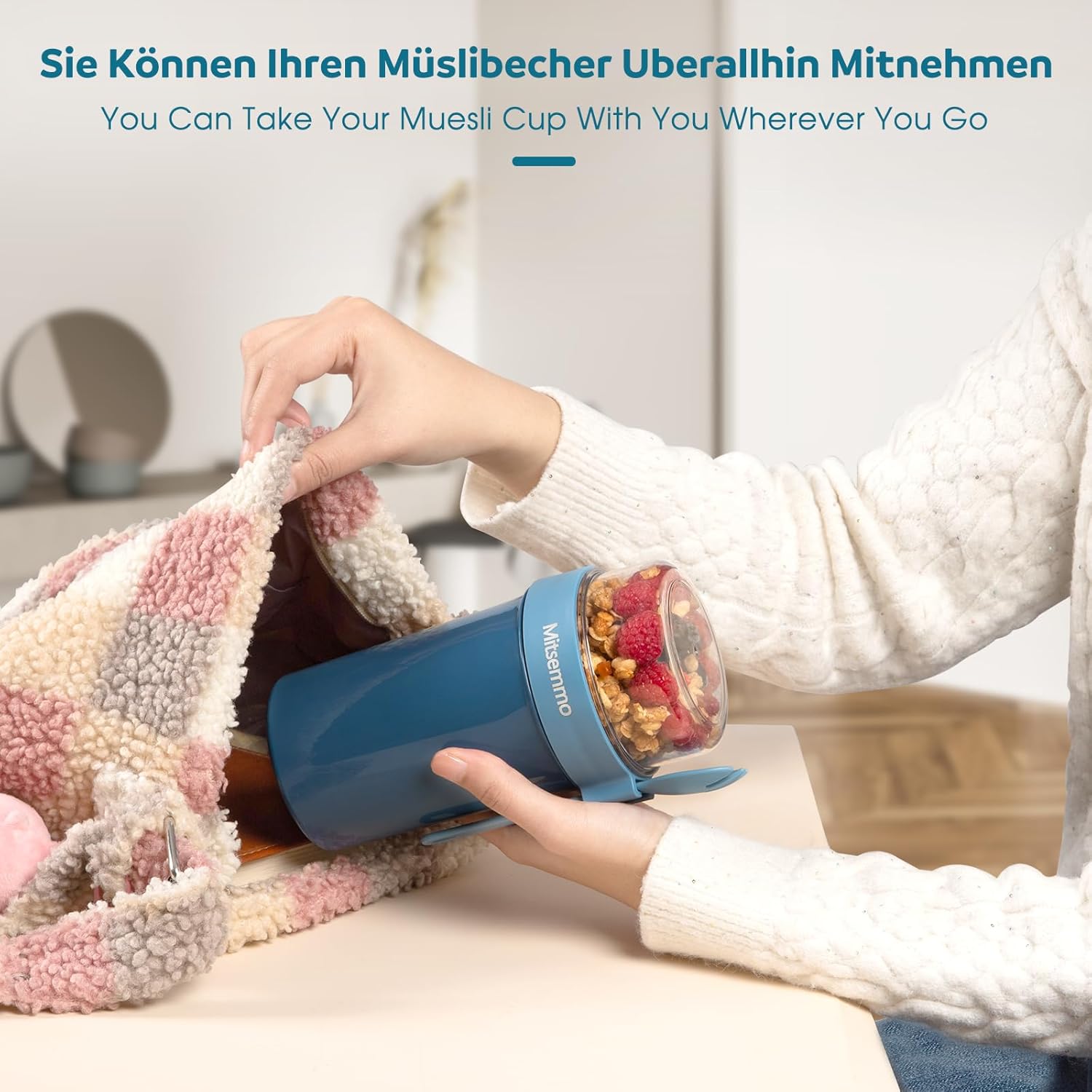 Thumbnail 3 de Mitsemmo Müslibecher to Go 760ml+230ml Blau