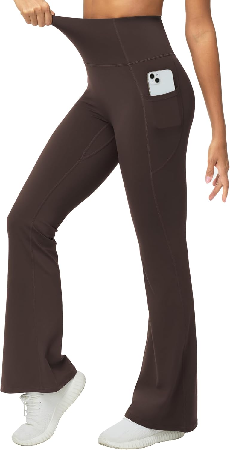 Thumbnail 1 de THE GYM PEOPLE Women's Scrunch Butt Flared Leggings, High Waist, 4-Way Stretch