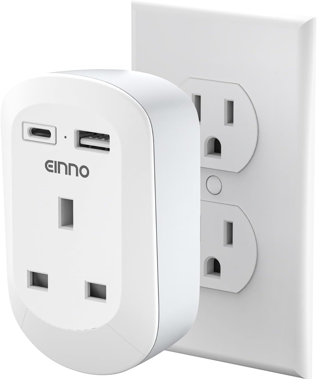 Thumbnail 6 de EINNO UK to US Plug Adaptor 3-in-1 with USB-C & USB-A (Type B) for US, Canada, Mexico and more