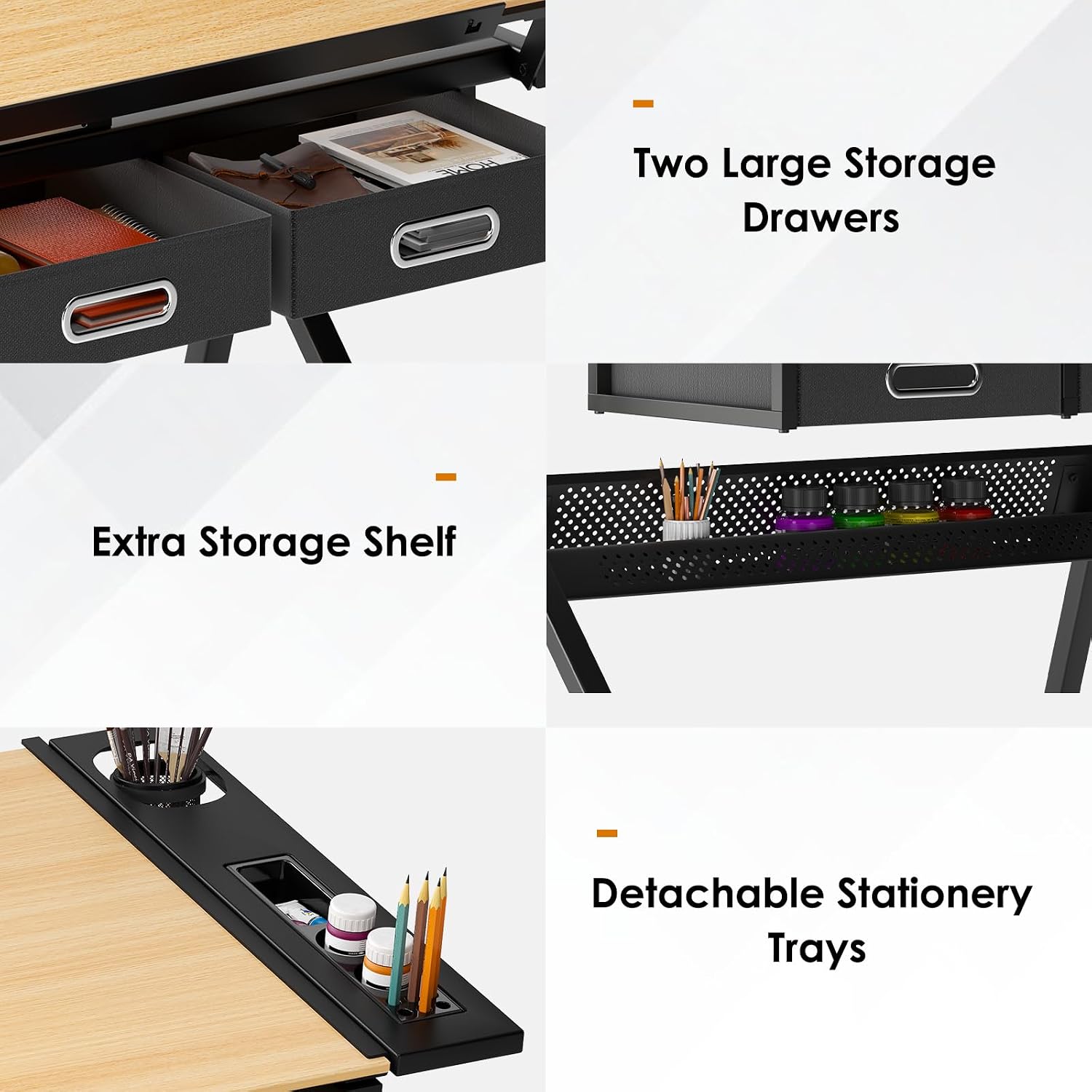 Detalle de SogesHome UT-DT1027 Adjustable Drafting Table with Stool, 0–45° Tilt