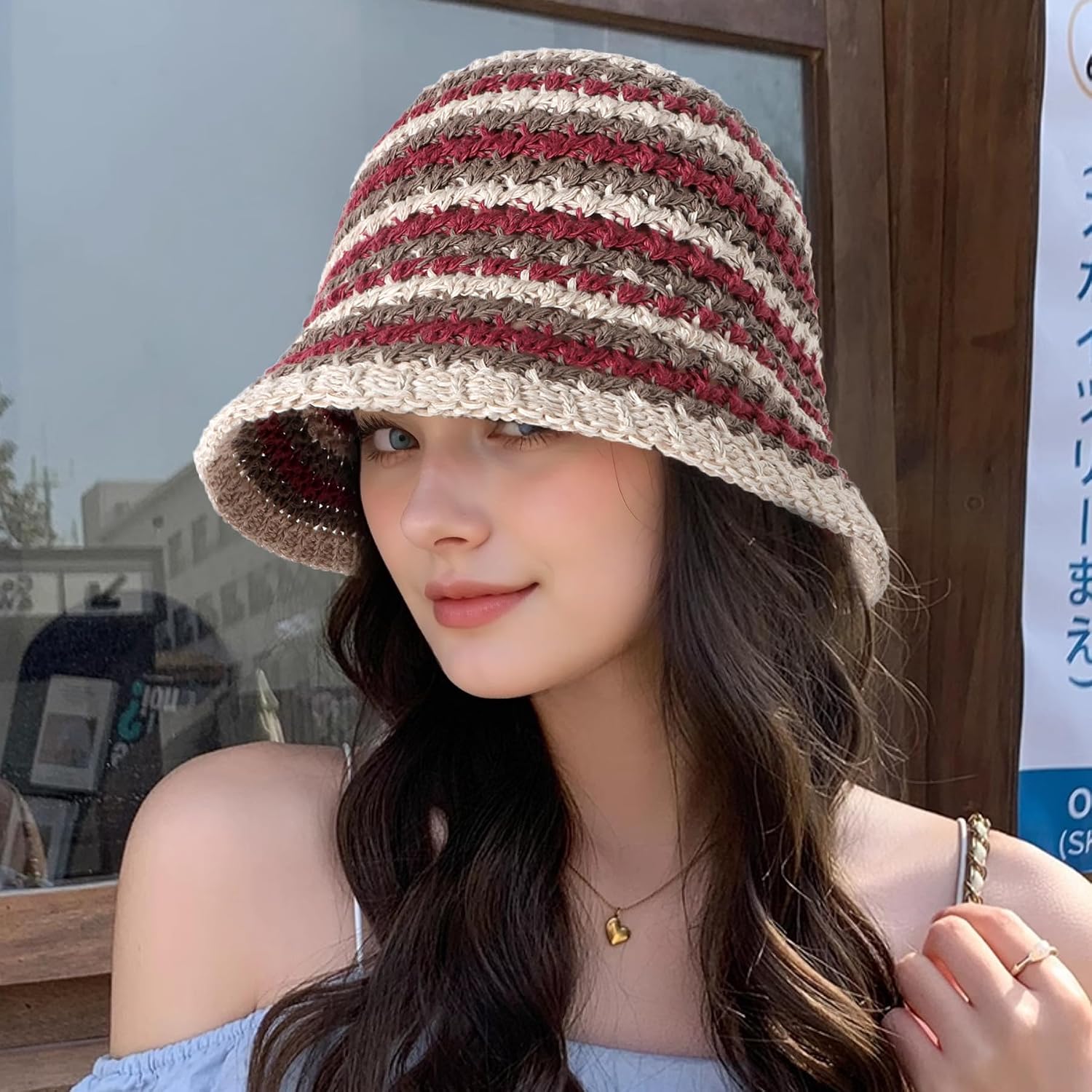 Thumbnail 3 de HeyCaps Sun Hat for Women — Wide Brim Breathable Straw Beach Hat
