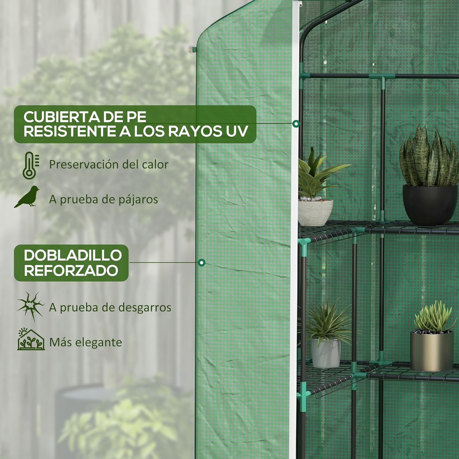 Thumbnail 3 de Outsunny invernadero exterior 140x73x190 cm