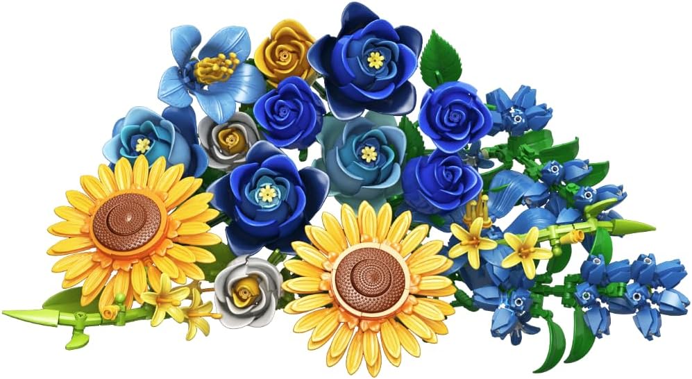 Thumbnail 6 de Blue Rose Starry Blooms 832-piece Bouquet