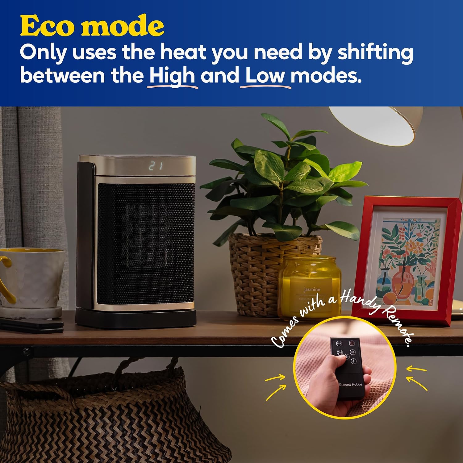 Thumbnail 6 de Russell Hobbs RHCH2001G 1500W ceramic space heater