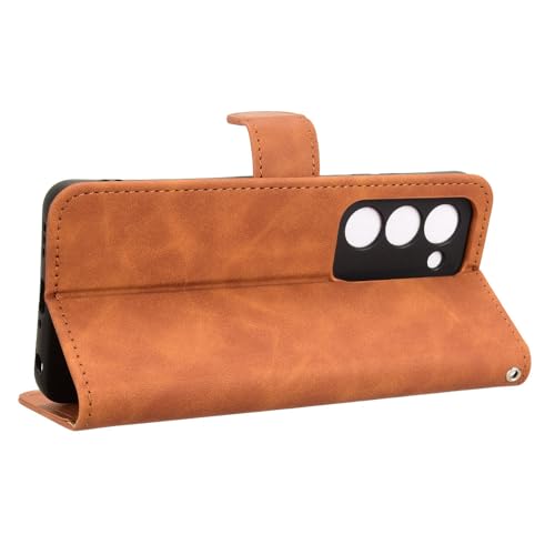 Detalle de WBWONE Coque flip en cuir PU pour Oppo A5 4G/5G – Portefeuille magnétique, fentes pour cartes – Brown